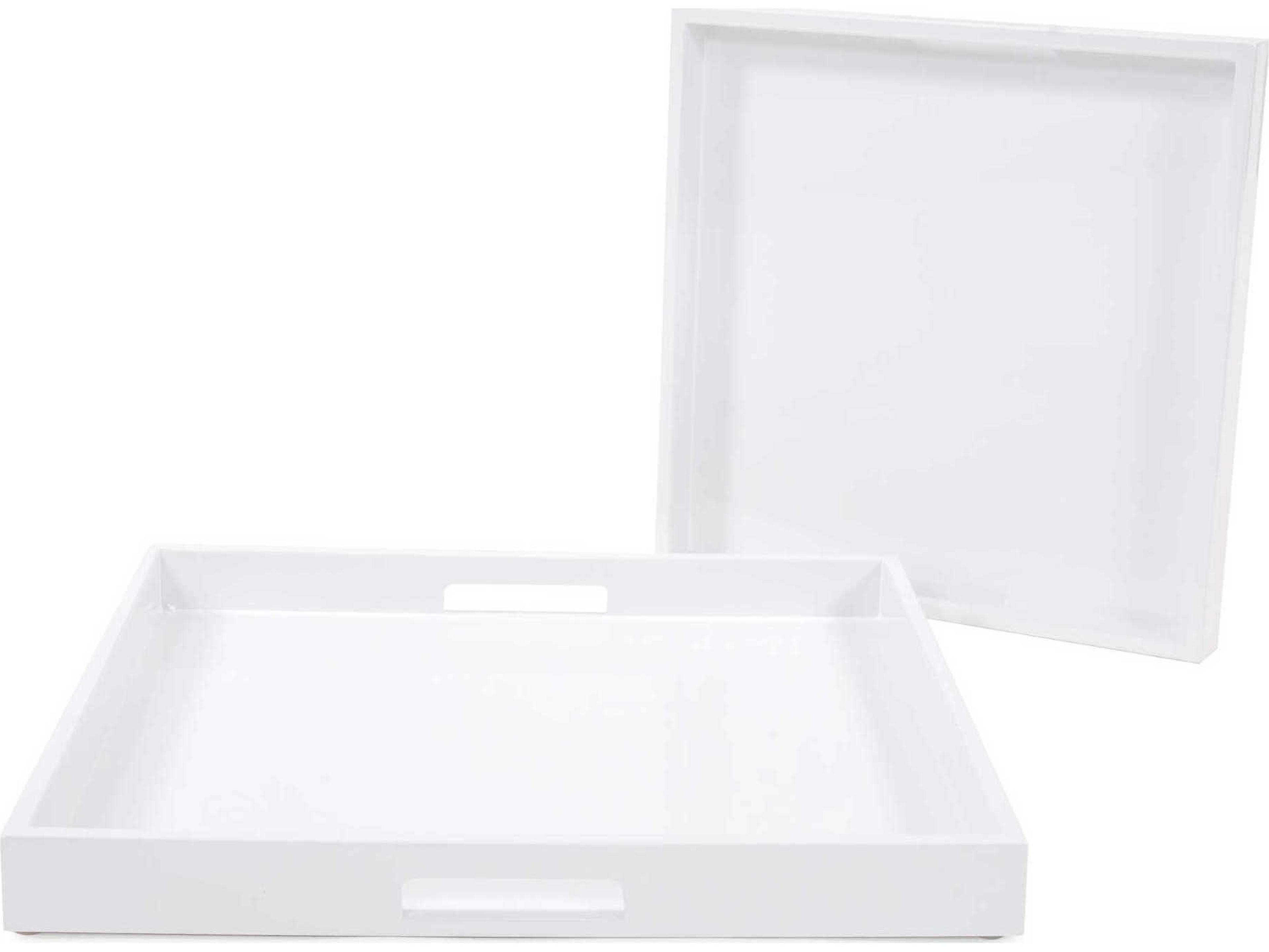 Howard Elliott Glossy White Serving Tray Set of 2
