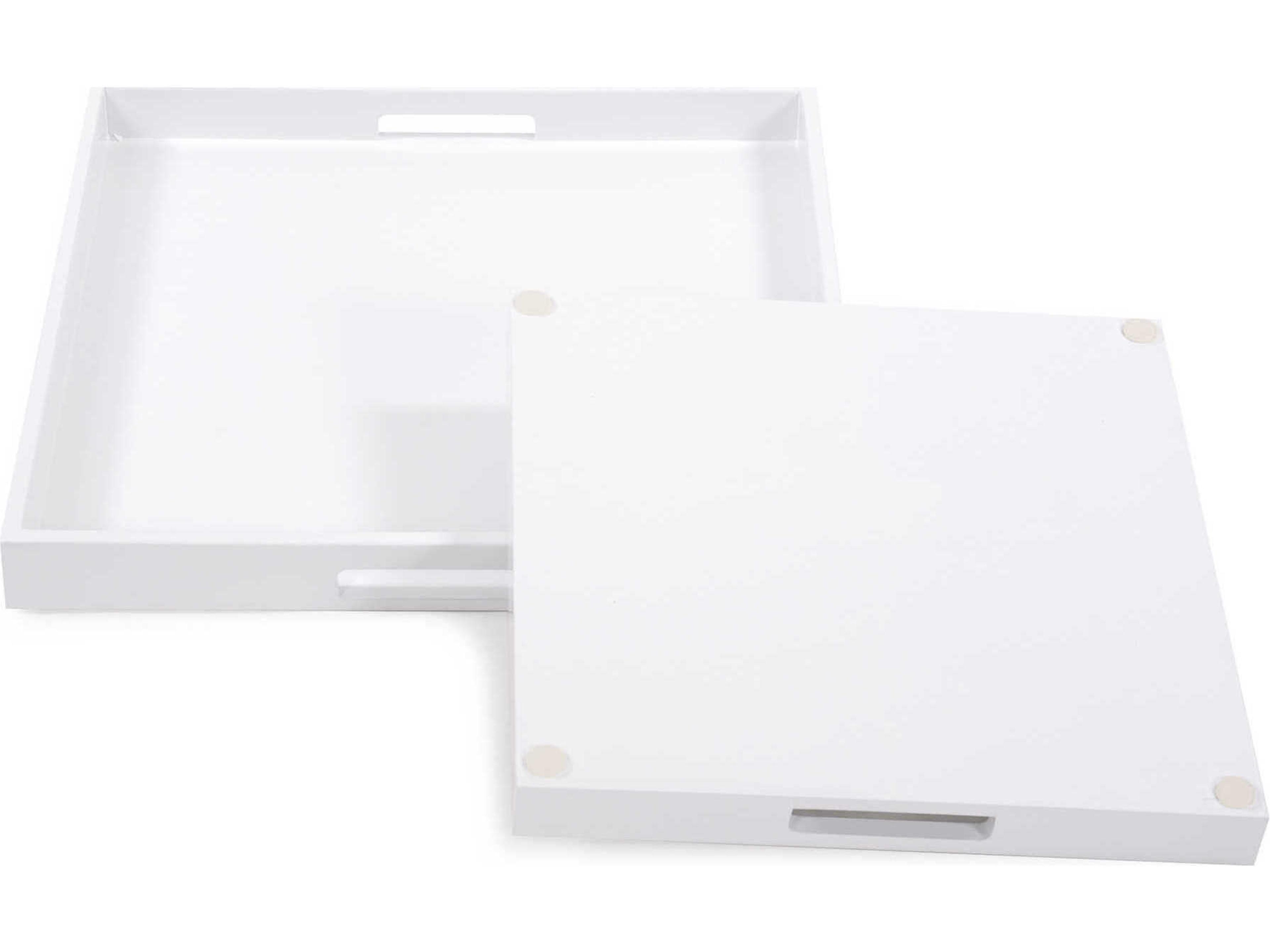 Howard Elliott Glossy White Serving Tray Set of 2