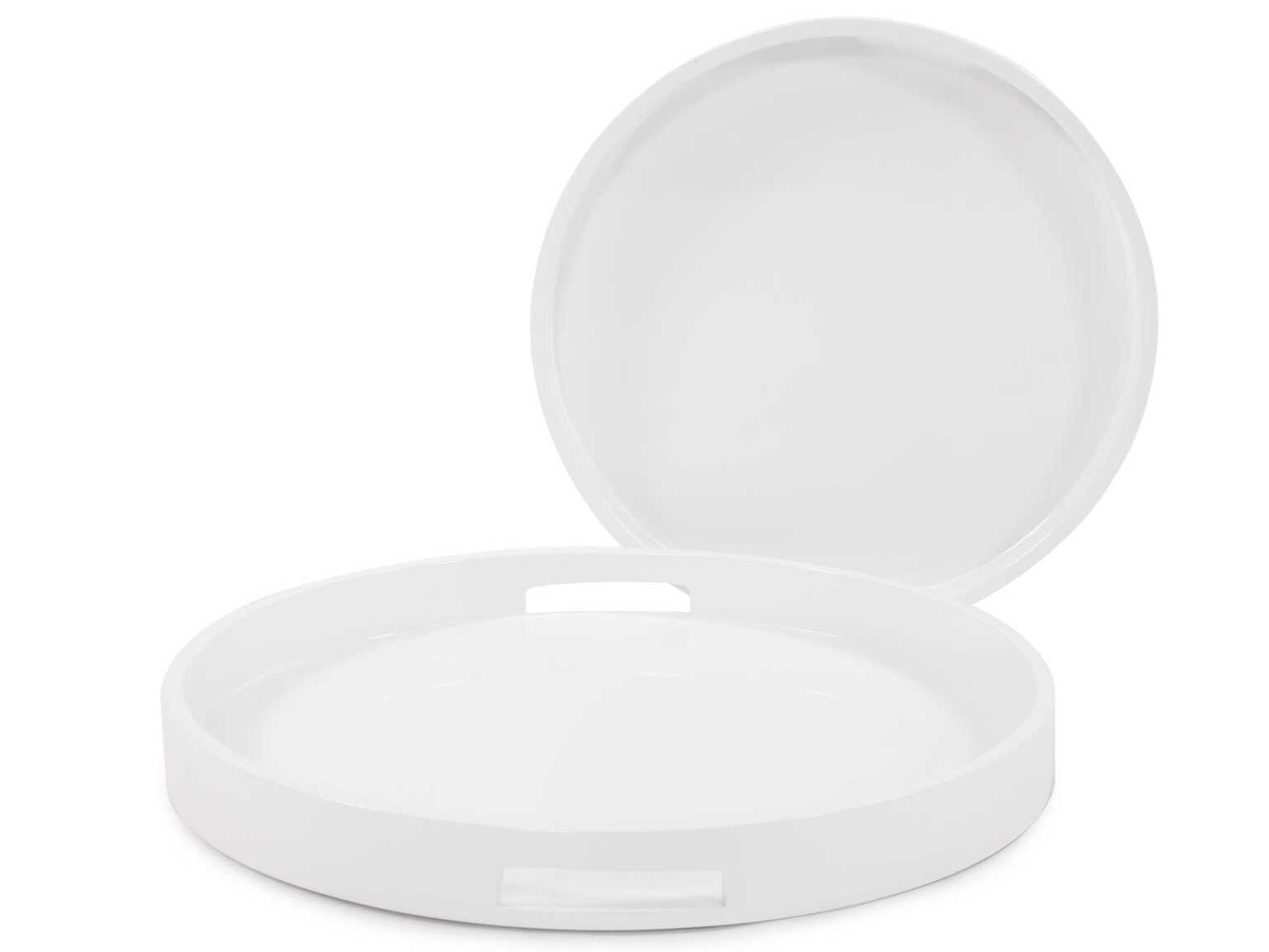 Howard Elliott Lacquered White Serving Tray (Set of 2)