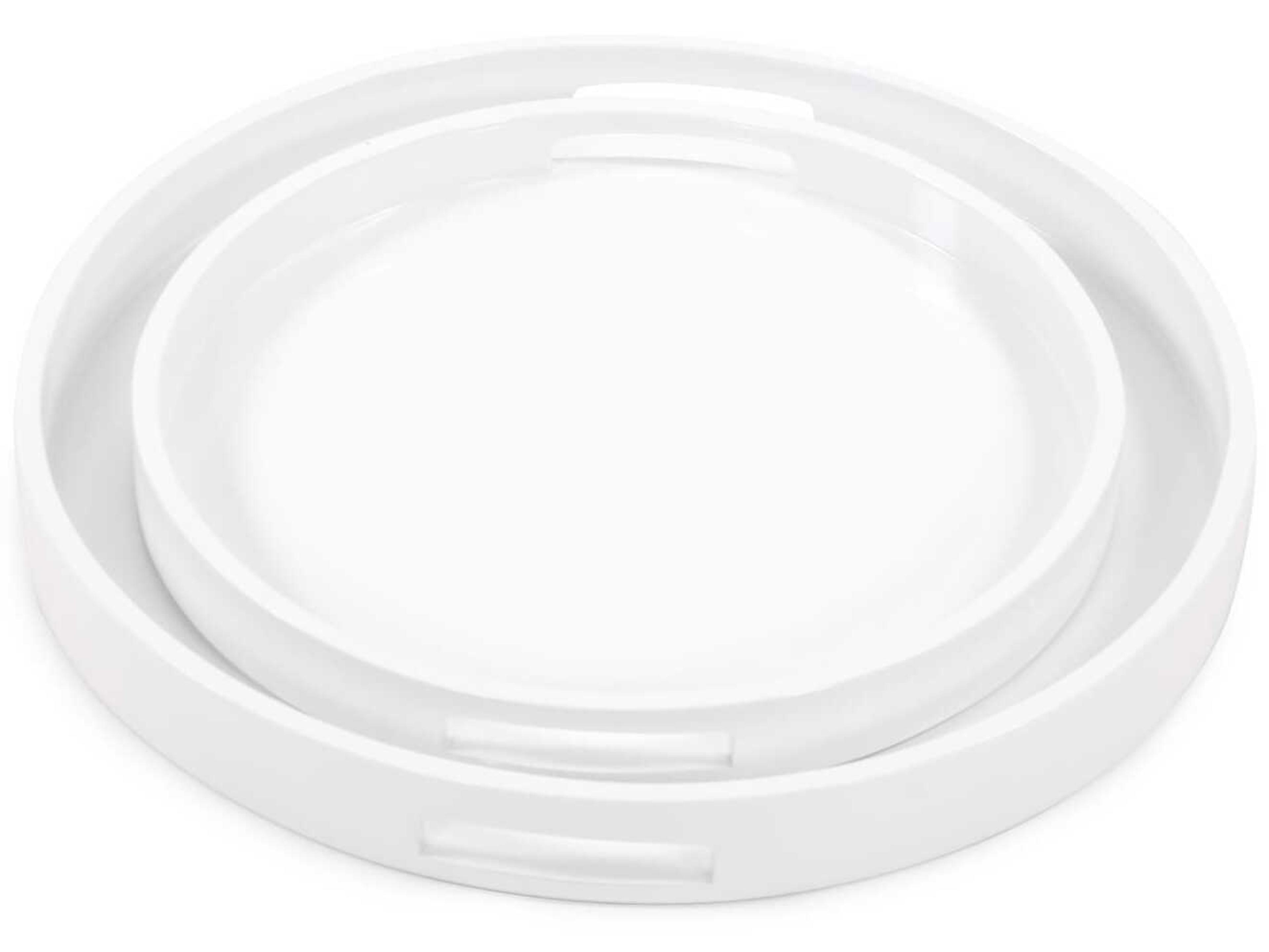 Howard Elliott Lacquered White Serving Tray (Set of 2)