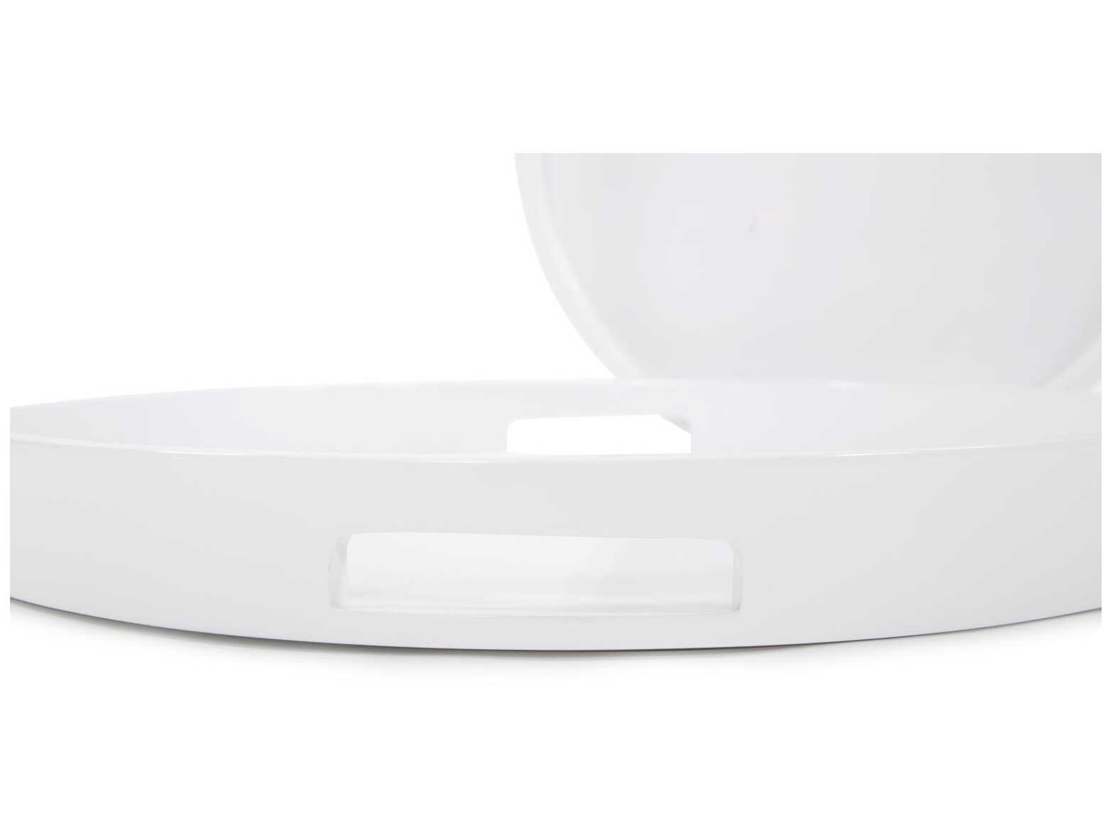 Howard Elliott Lacquered White Serving Tray (Set of 2)
