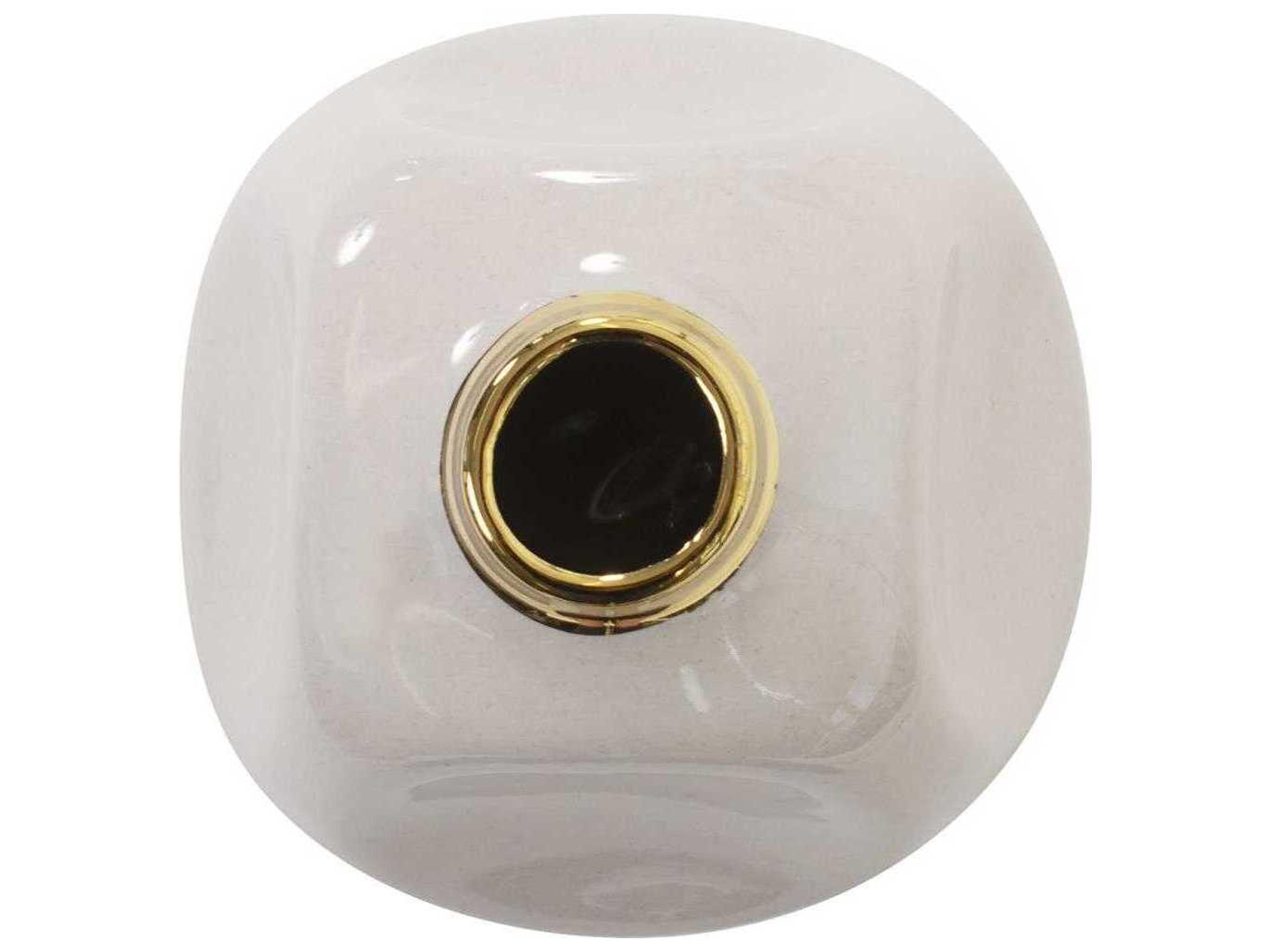 Howard Elliott Glossy Neutral Christana Concaved Ceramic Vase