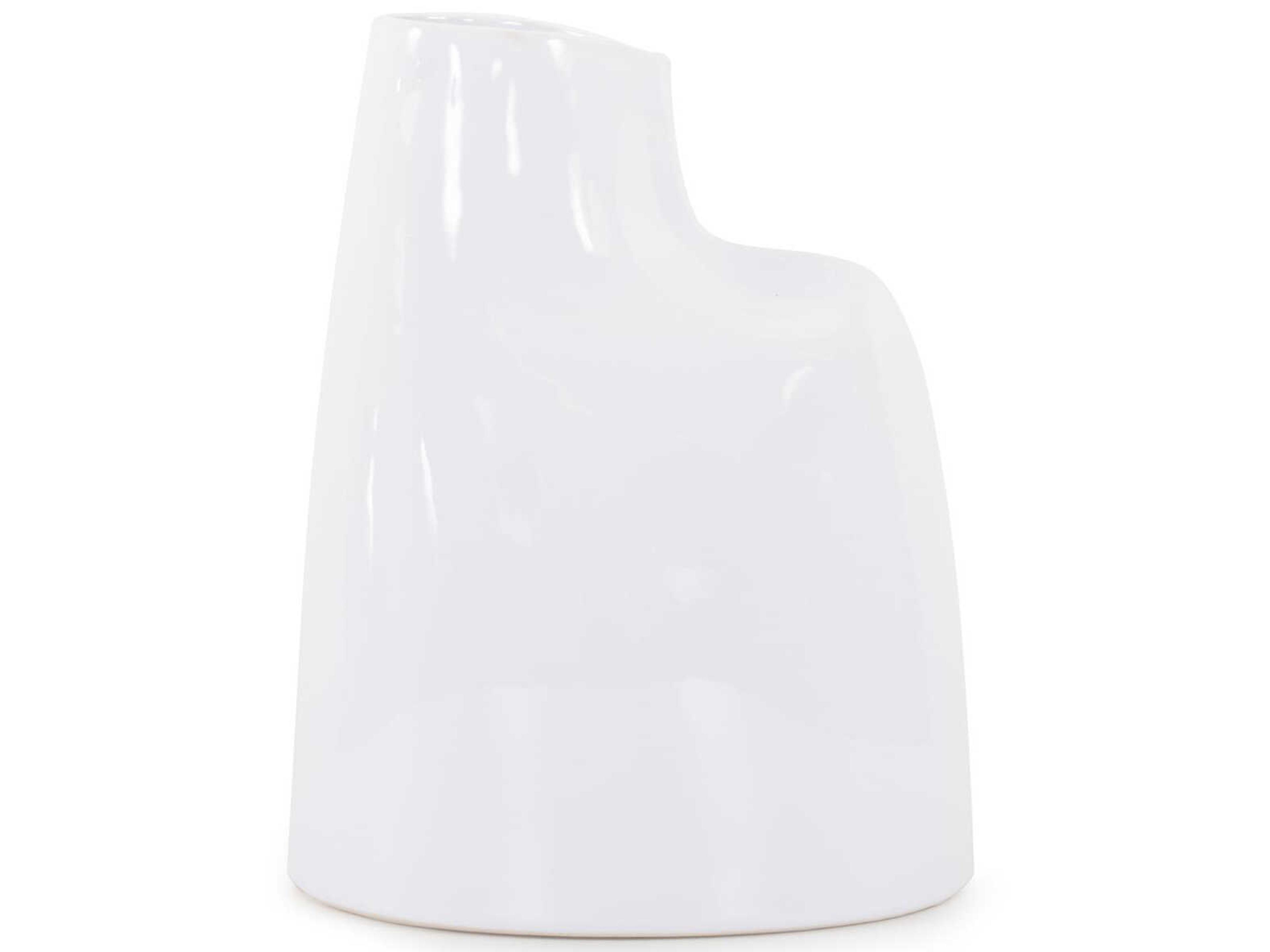 Glossy White Elas Abstract Ceramic Vase