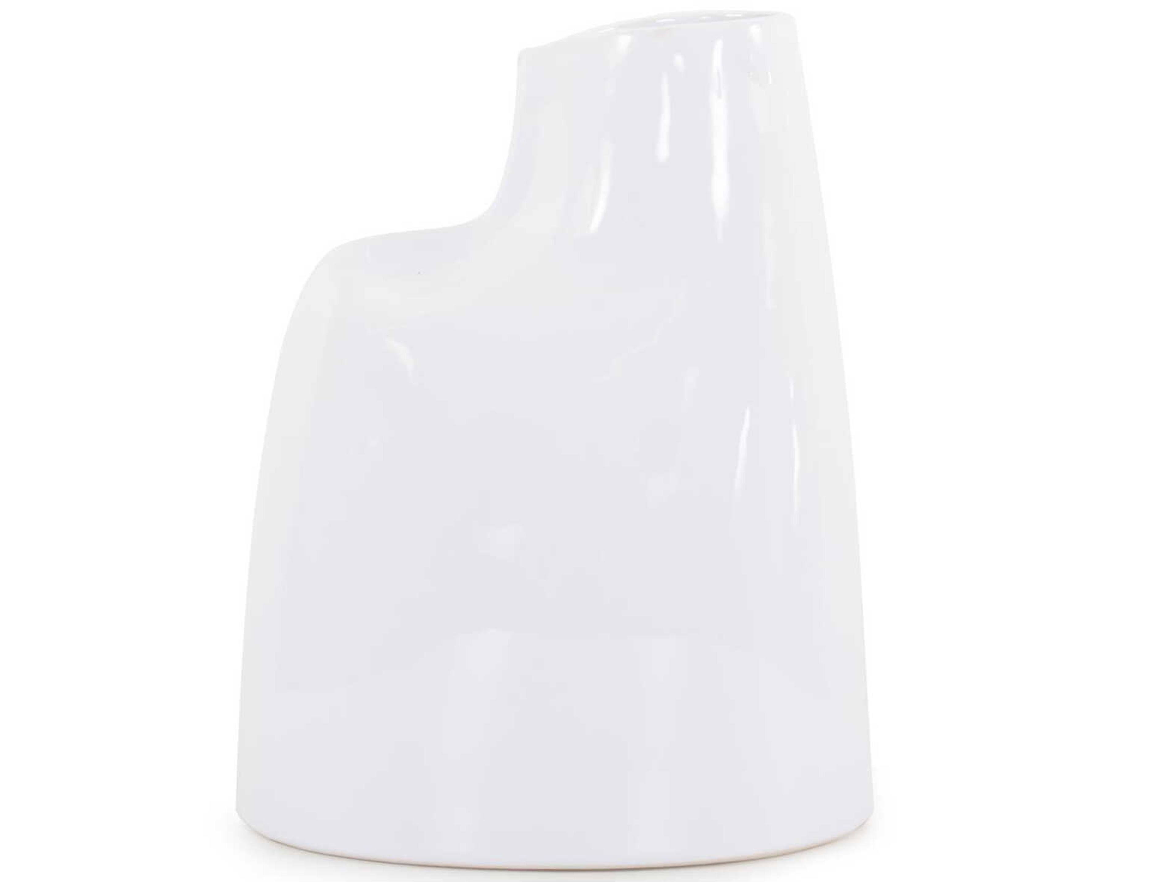 Howard Elliott Glossy White Elas Abstract Ceramic Vase