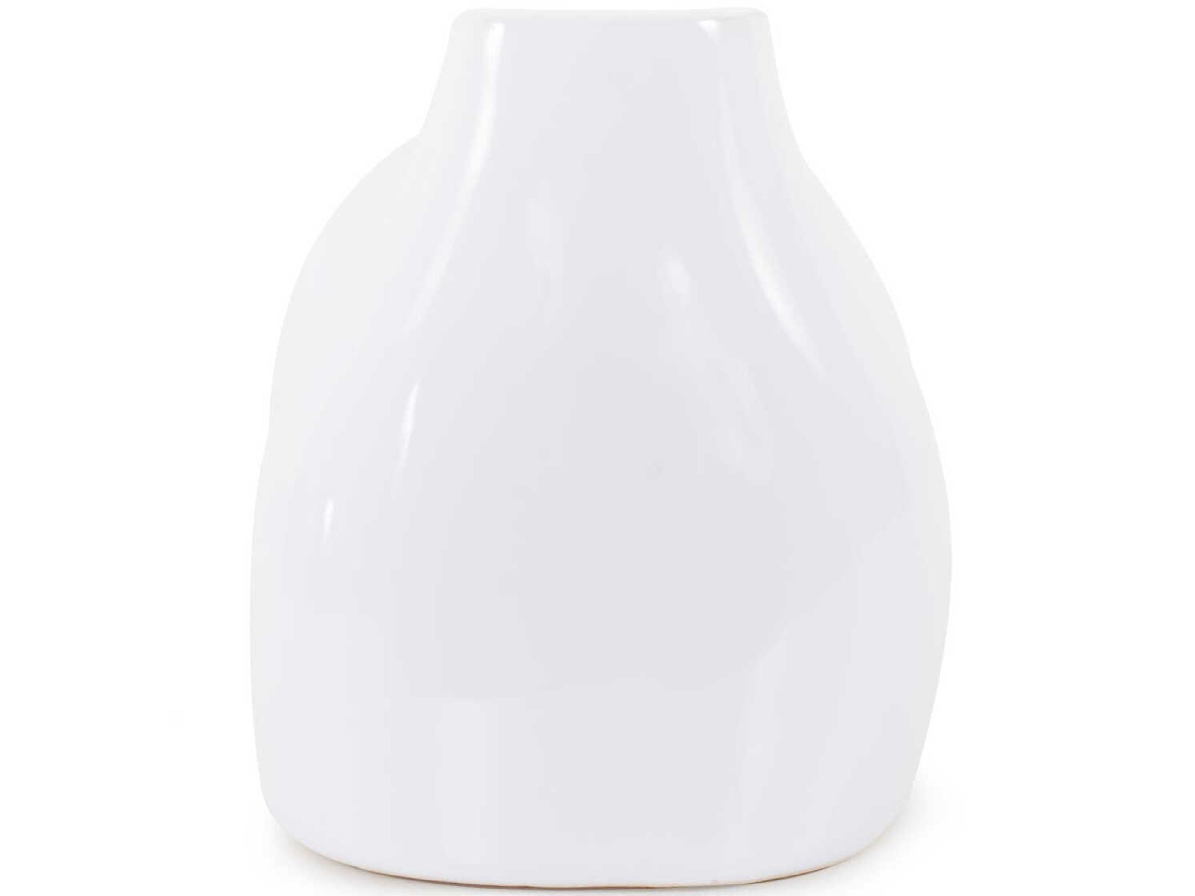 Howard Elliott Glossy White Elas Abstract Ceramic Vase