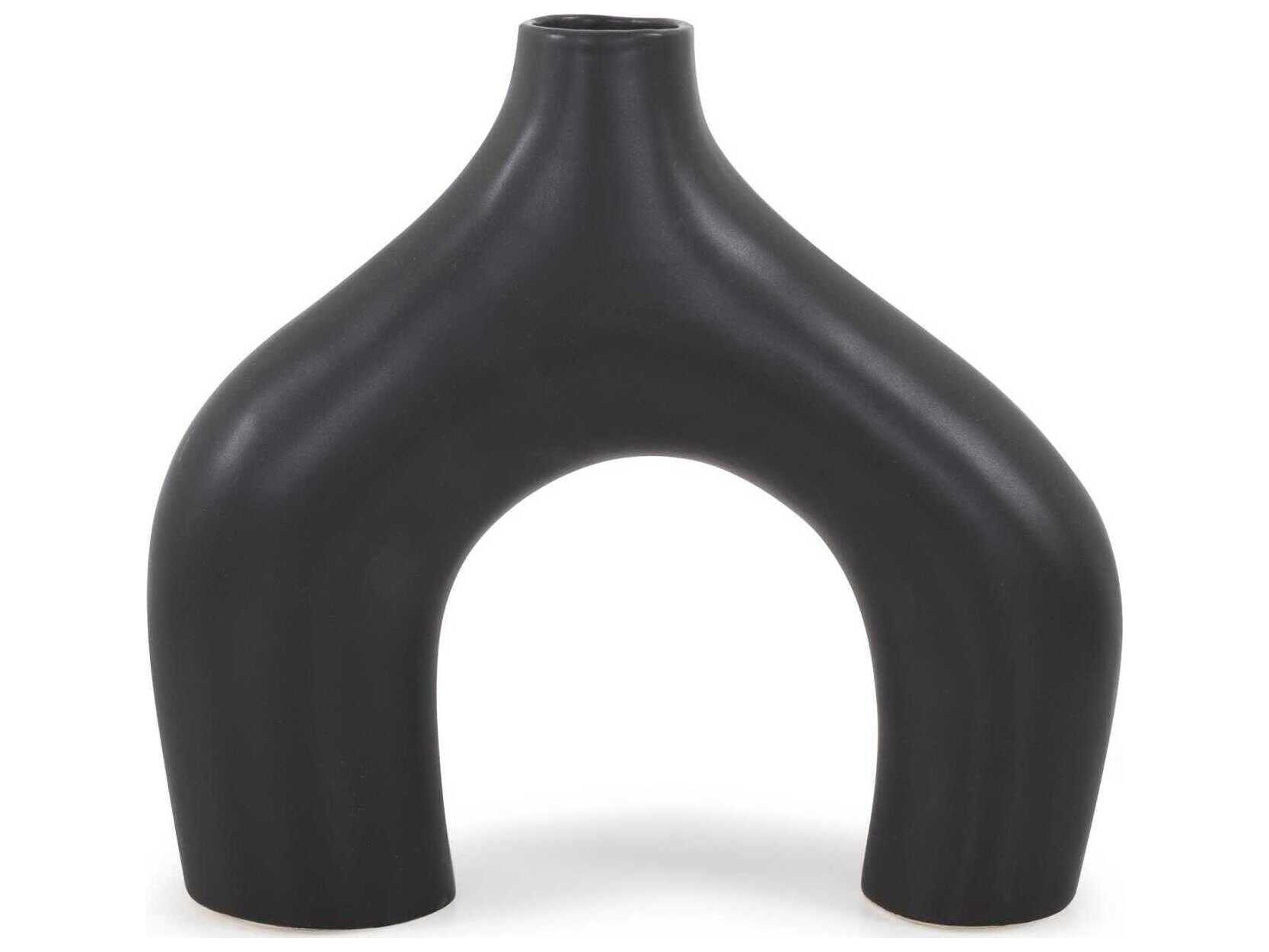 Beltram Matte Black Footed Vase