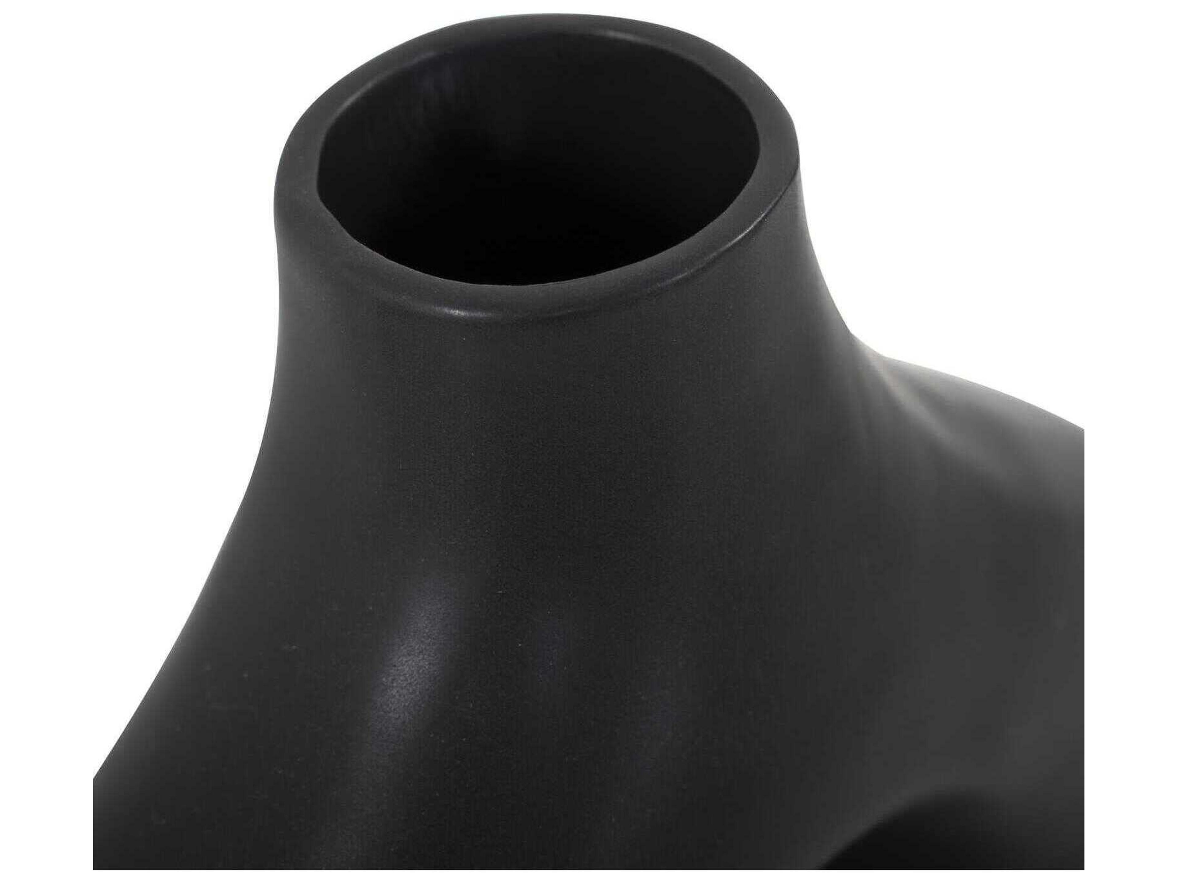 Howard Elliott Beltram Matte Black Footed Vase