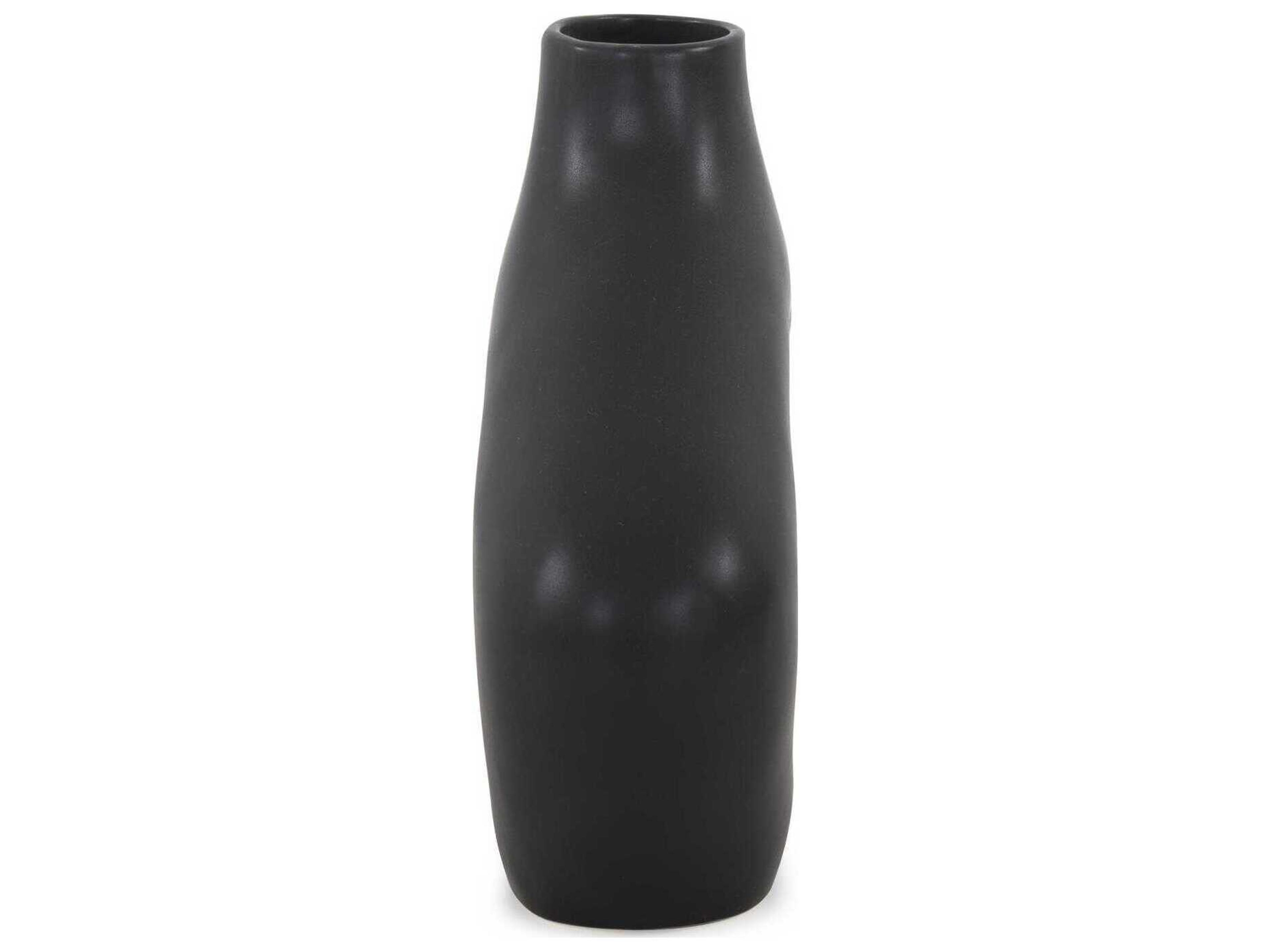 Howard Elliott Beltram Matte Black Open Vase