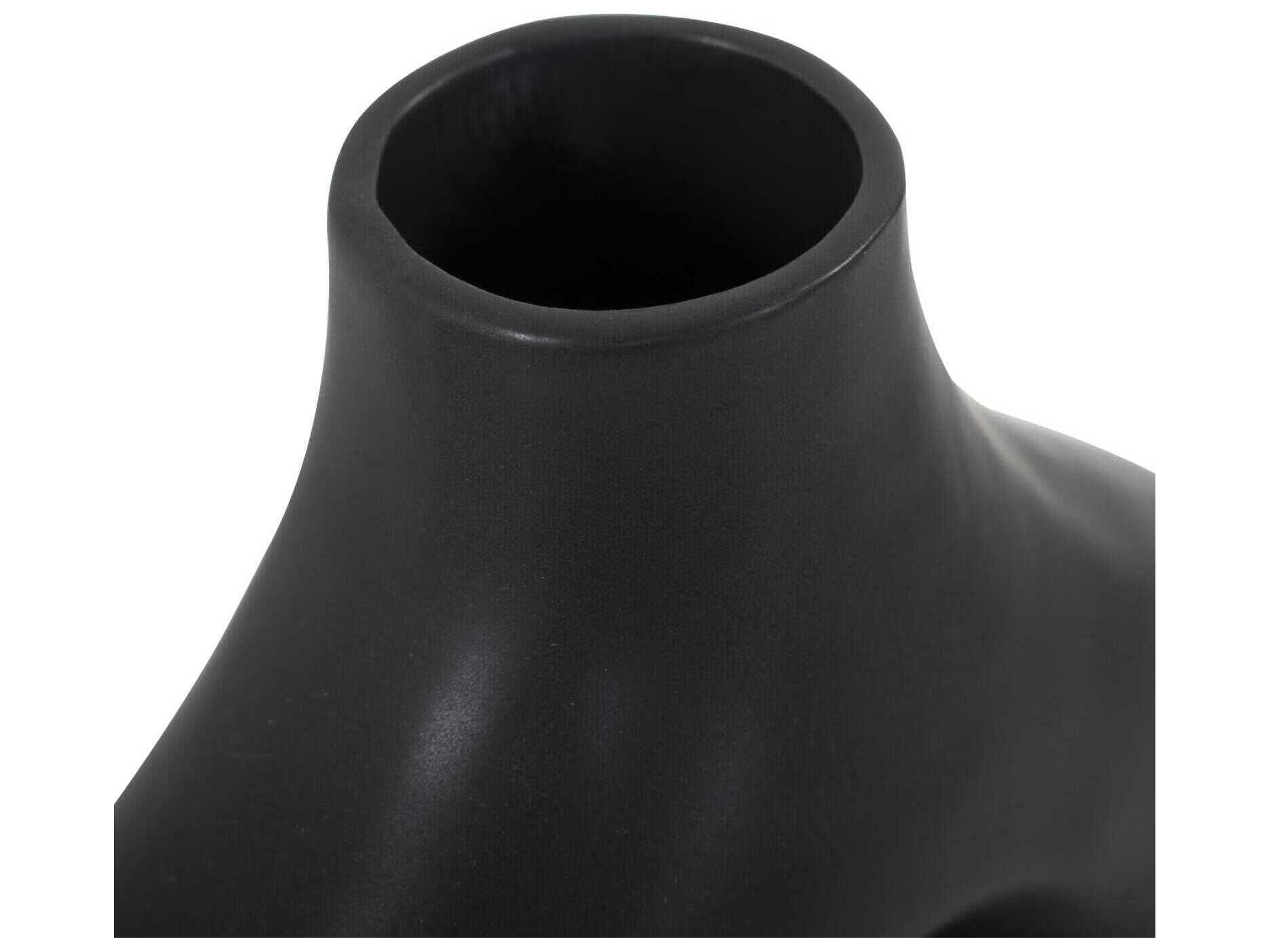 Howard Elliott Beltram Matte Black Open Vase