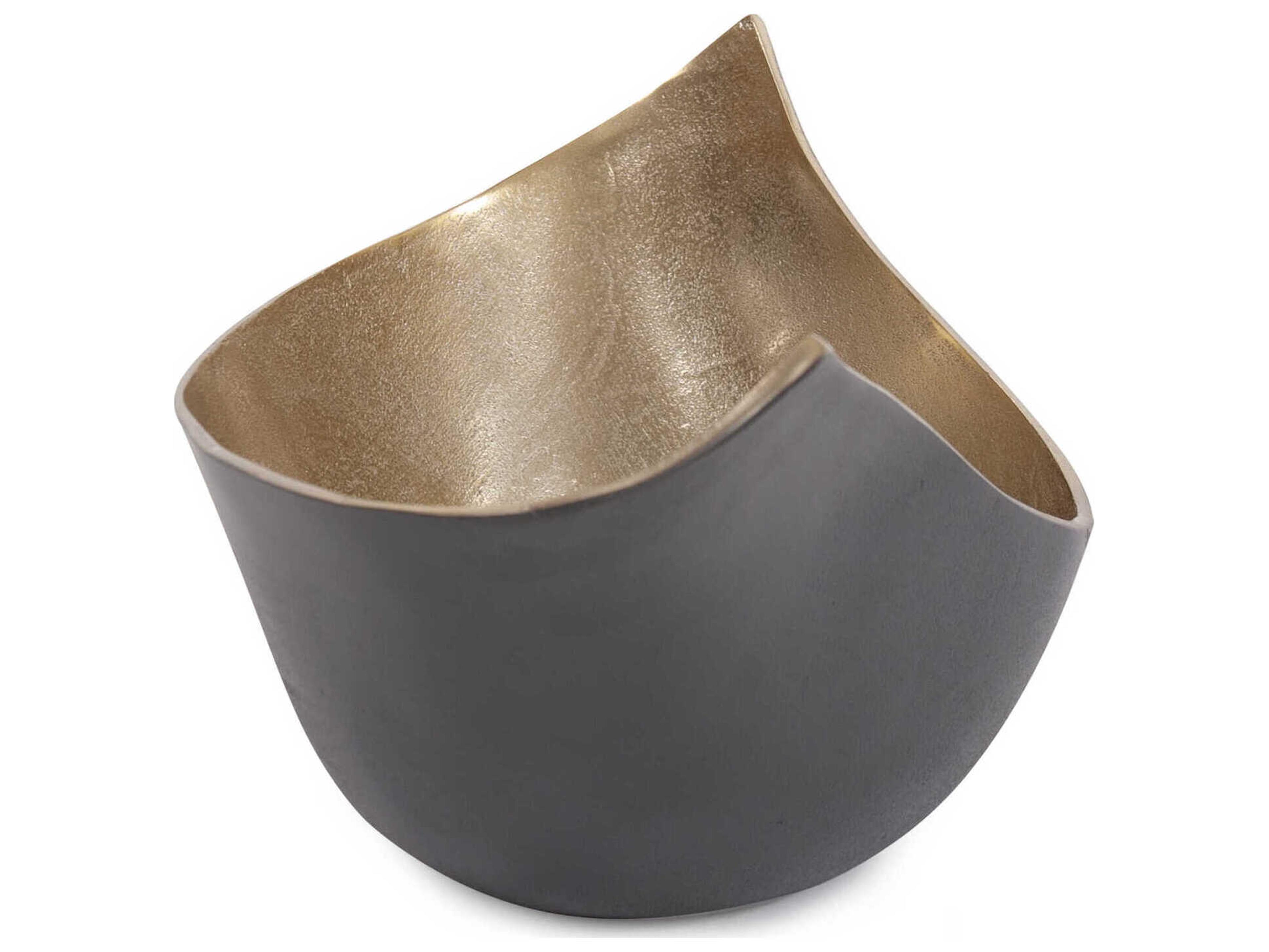 Howard Elliott Jordan Gold Graphite Hi-Lo Decorative Bowl