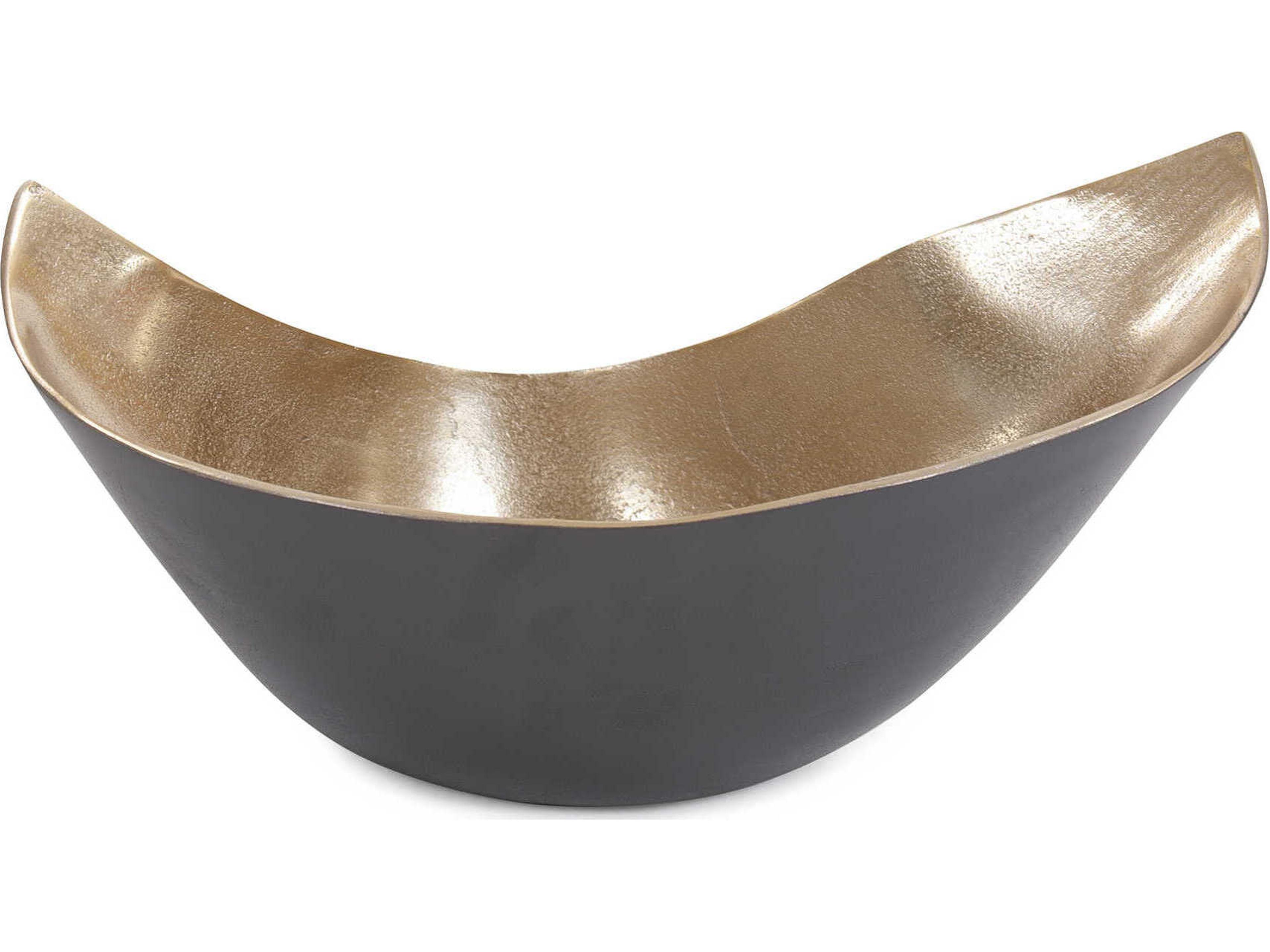 Howard Elliott Jordan Gold Graphite Hi-Lo Decorative Bowl