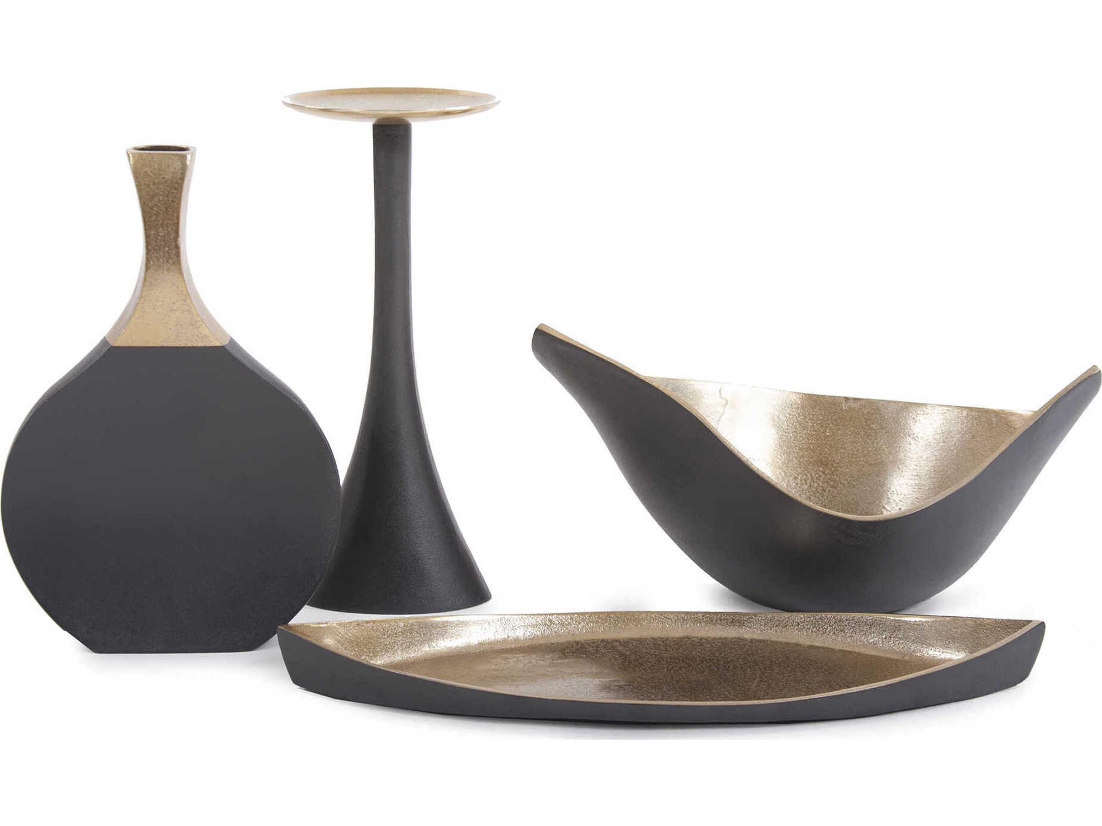 Howard Elliott Jordan Gold Graphite Pillar Candle Holder