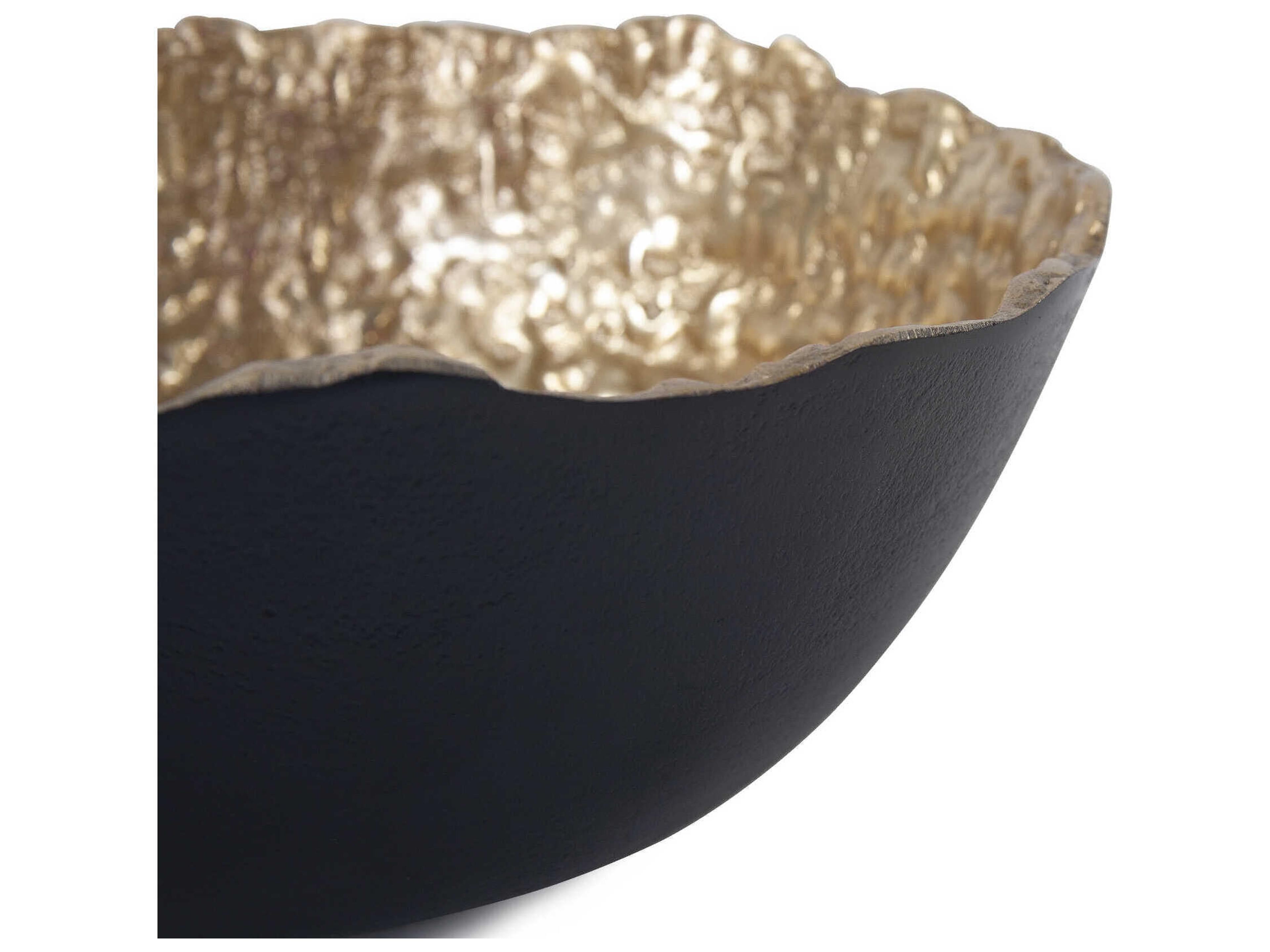 Howard Elliott Massru Matte Back Gold Decorative Bowl