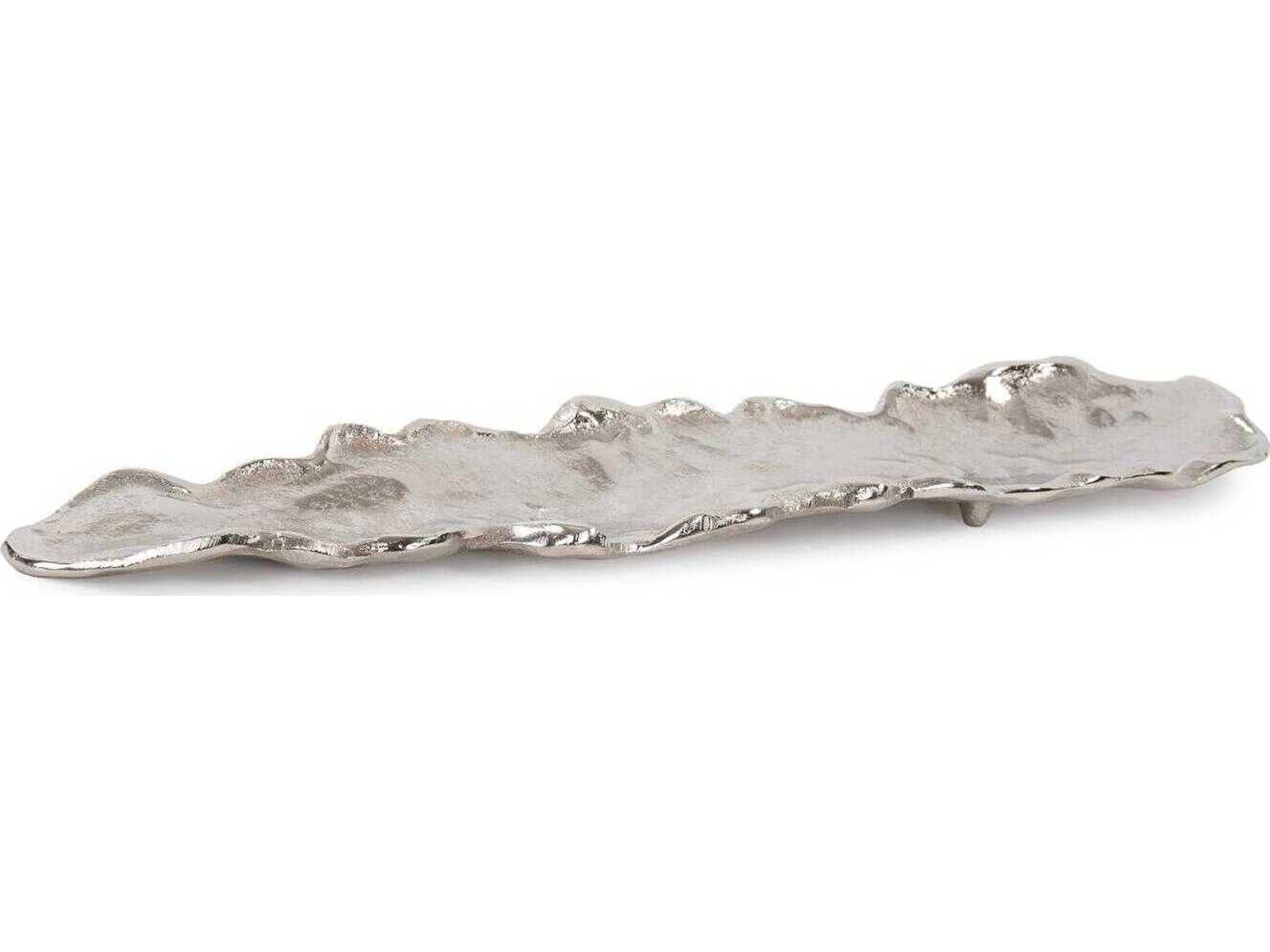 Howard Elliott Calaa Leaf Bright Silver Serving Tray