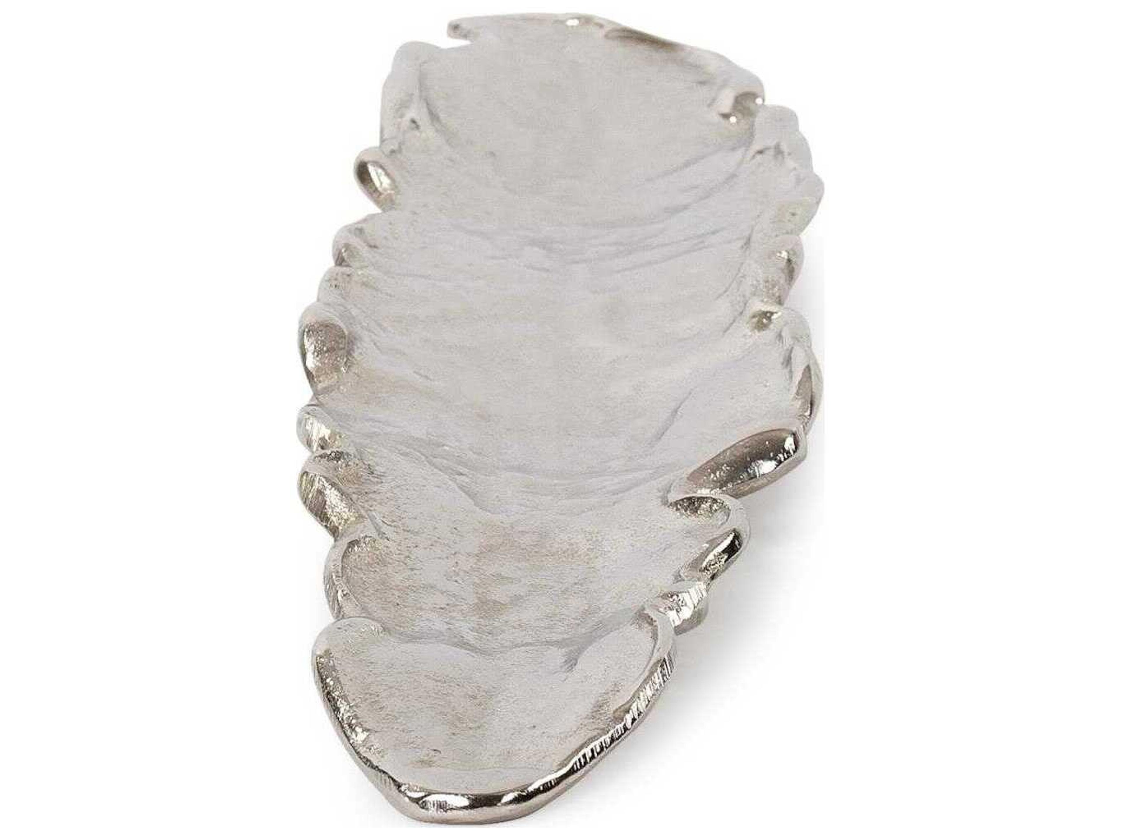 Howard Elliott Calaa Leaf Bright Silver Serving Tray