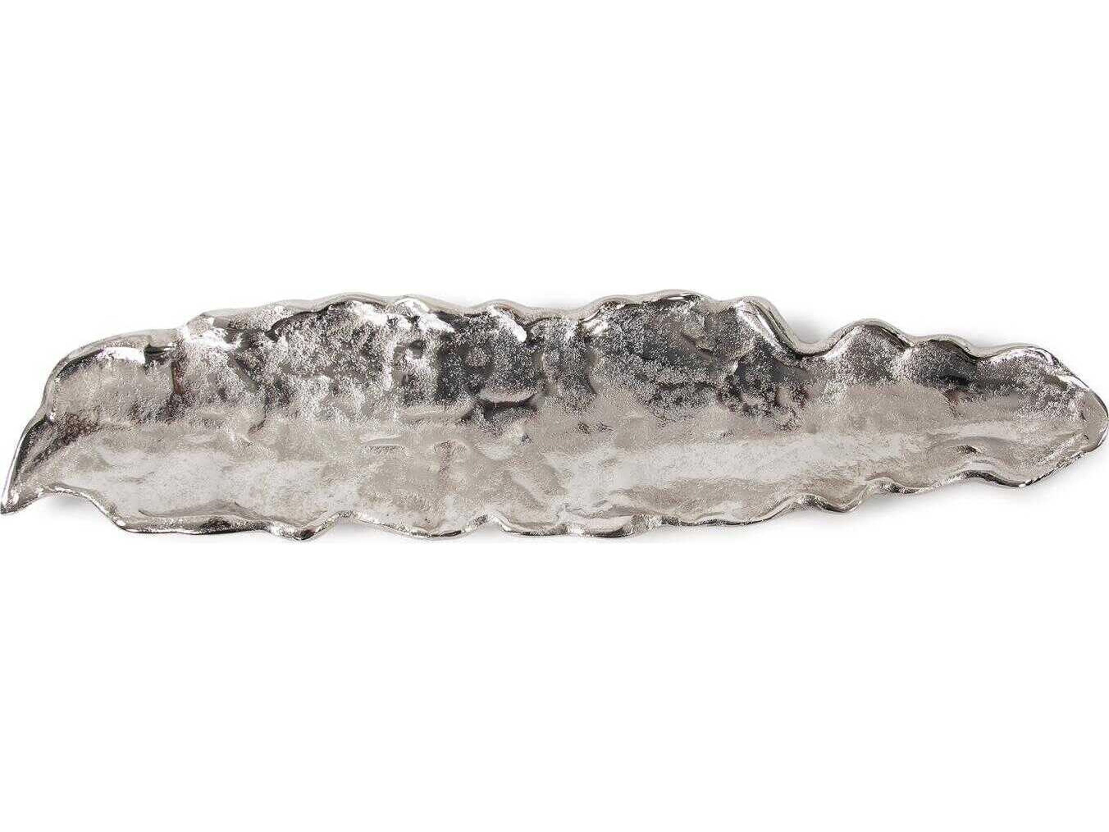 Howard Elliott Calaa Leaf Bright Silver Serving Tray