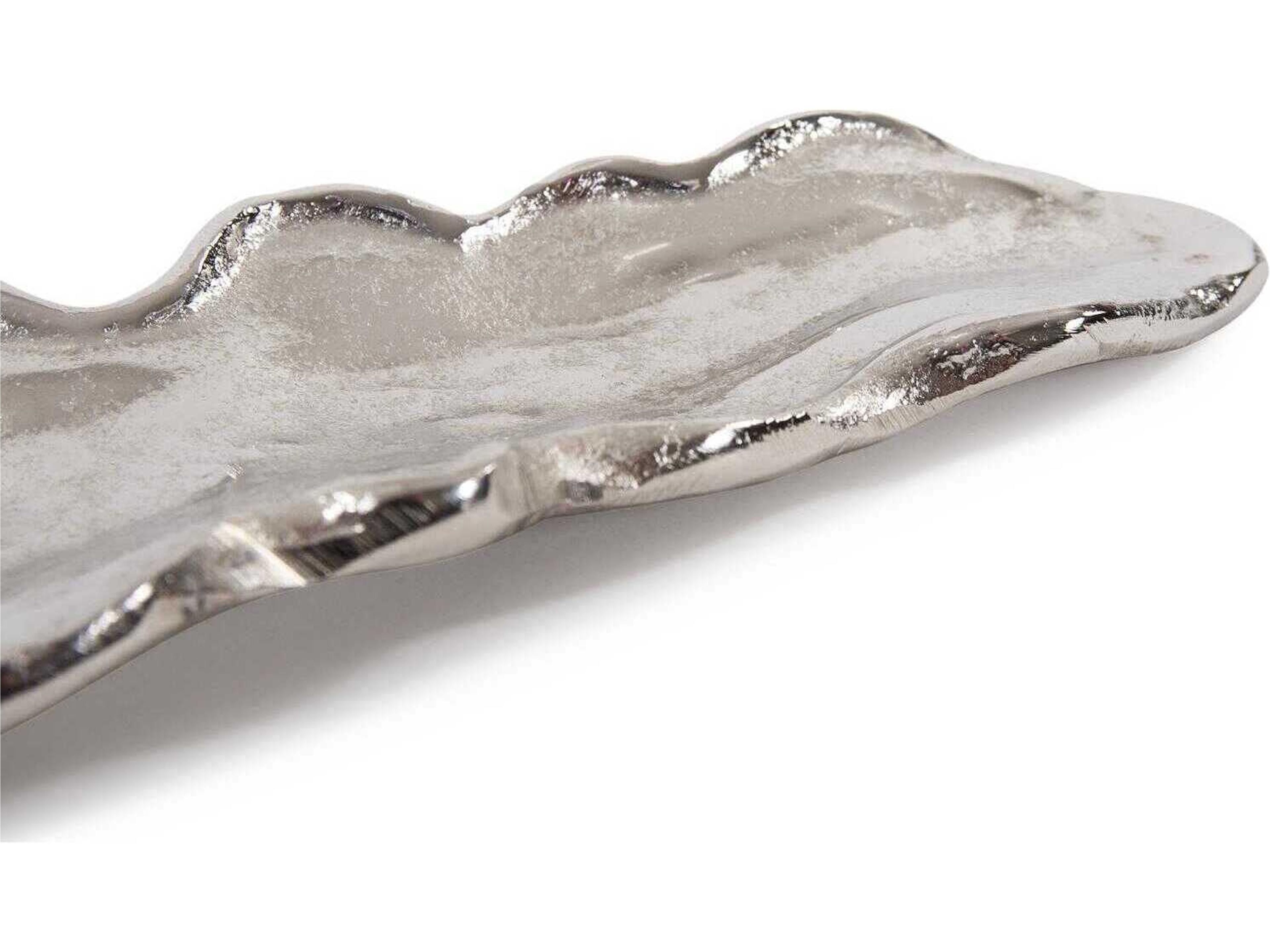 Howard Elliott Calaa Leaf Bright Silver Serving Tray