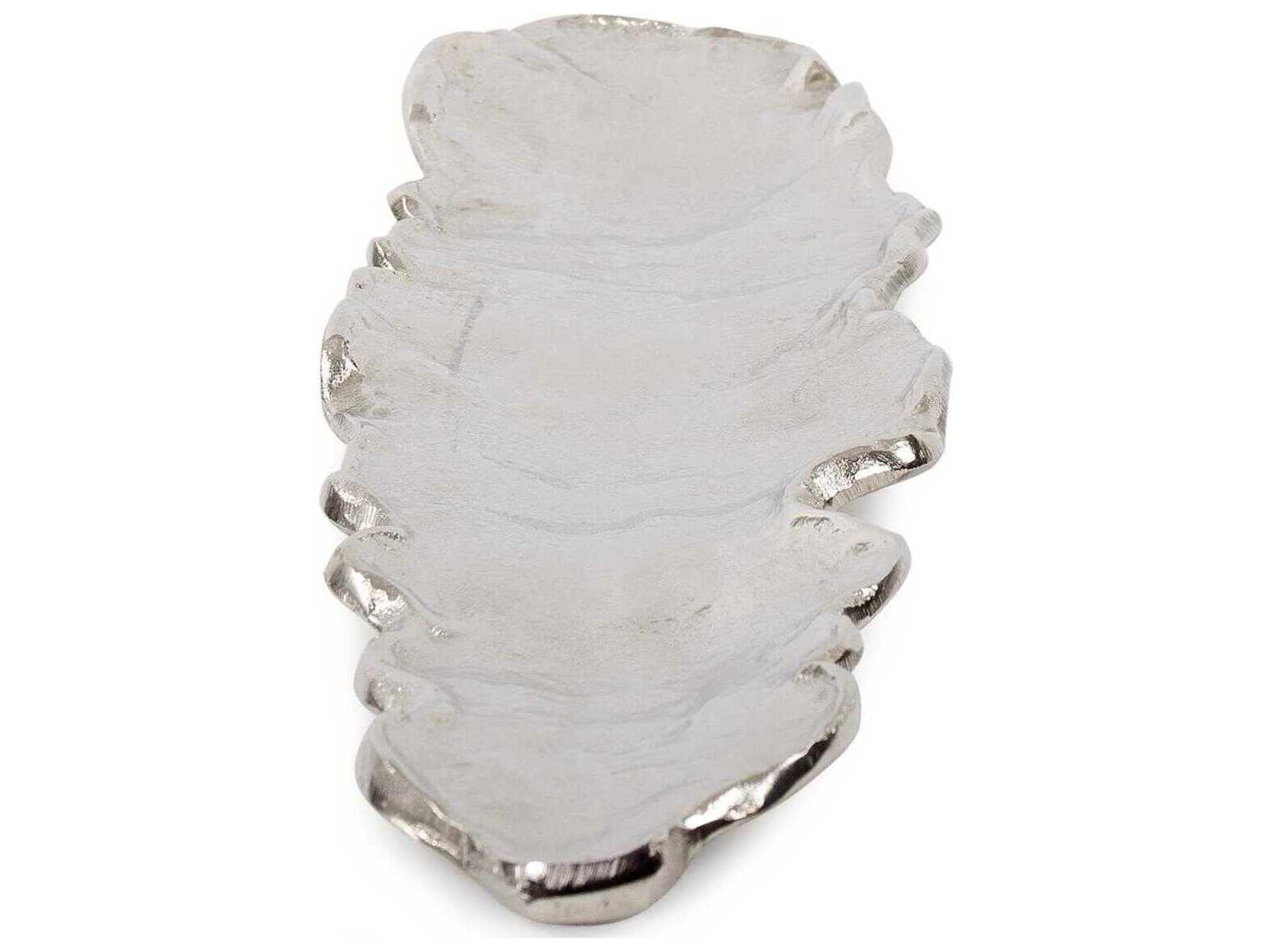 Howard Elliott Calaa Leaf Bright Silver Serving Tray