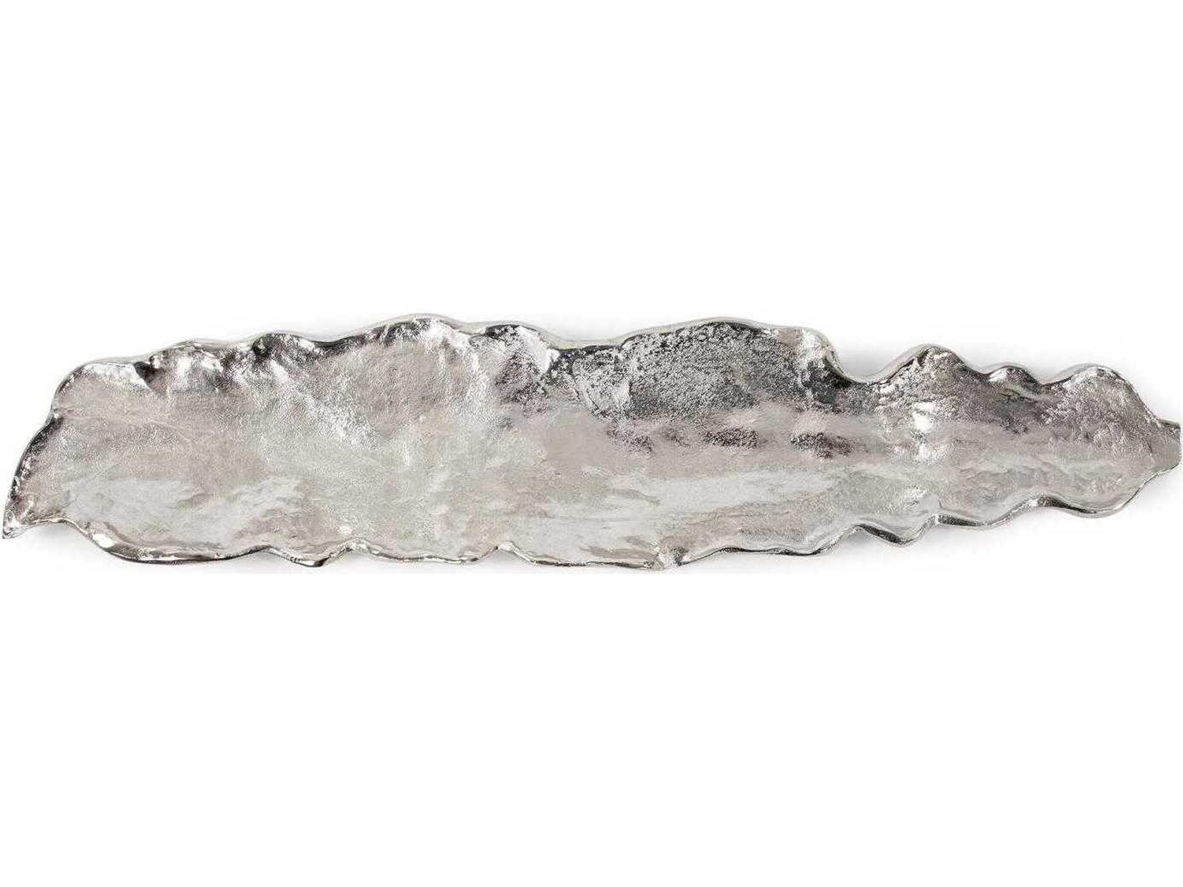 Howard Elliott Calaa Leaf Bright Silver Serving Tray