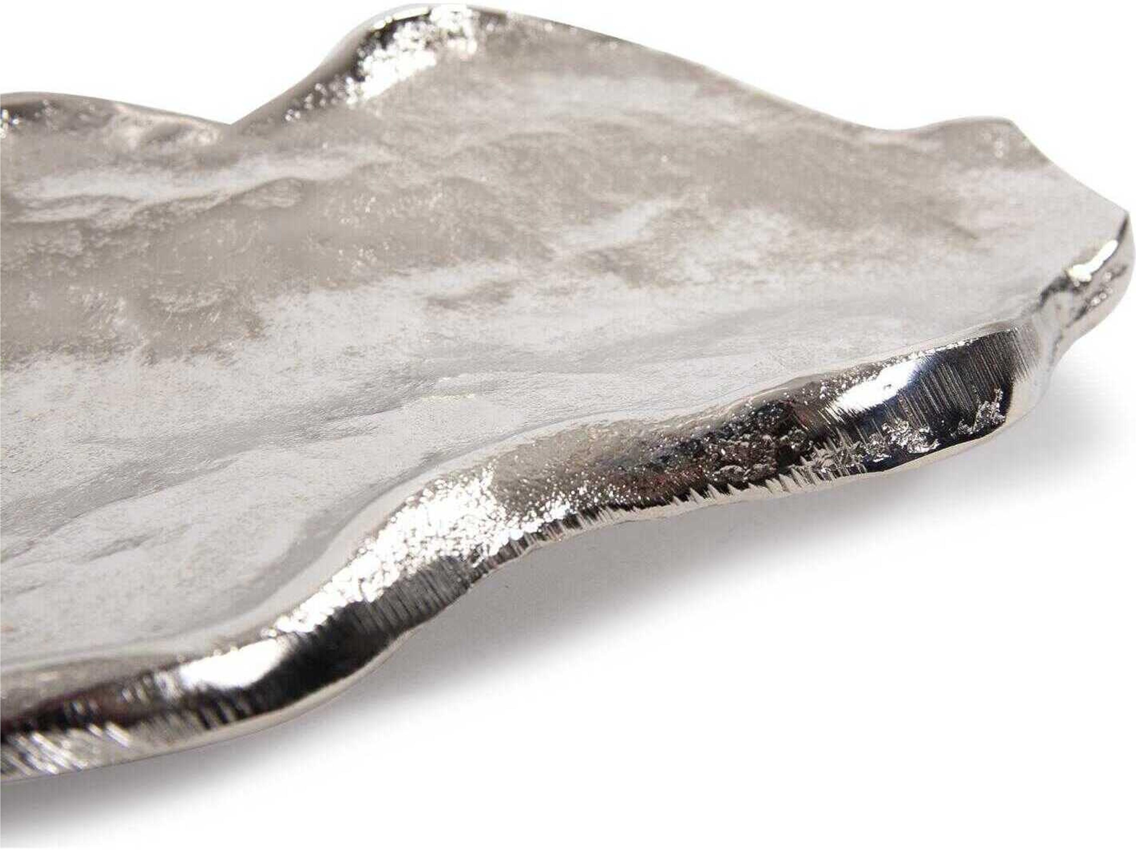 Howard Elliott Calaa Leaf Bright Silver Serving Tray