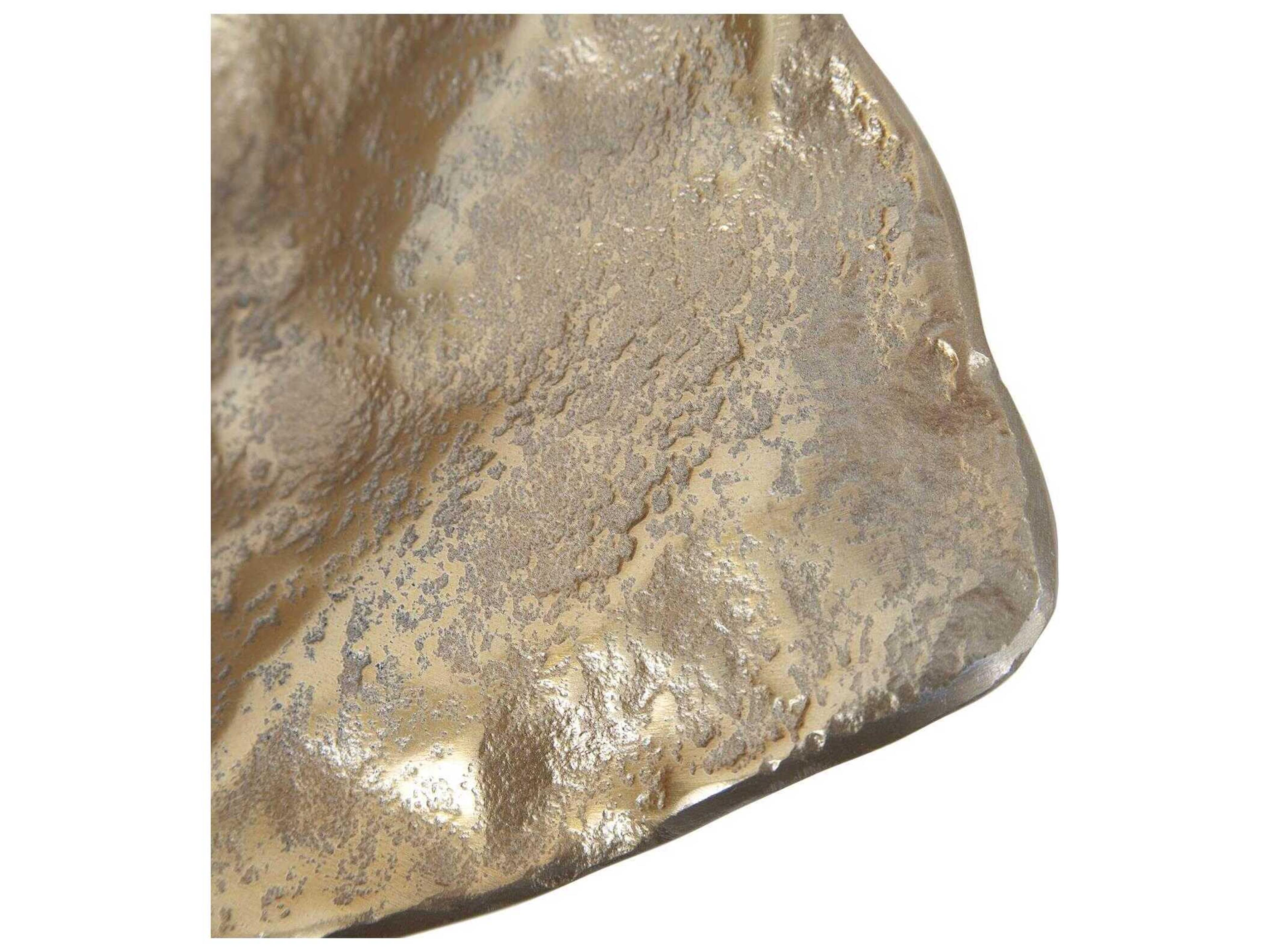 Howard Elliott Lustrous Gold Rough Uneven Square Dish