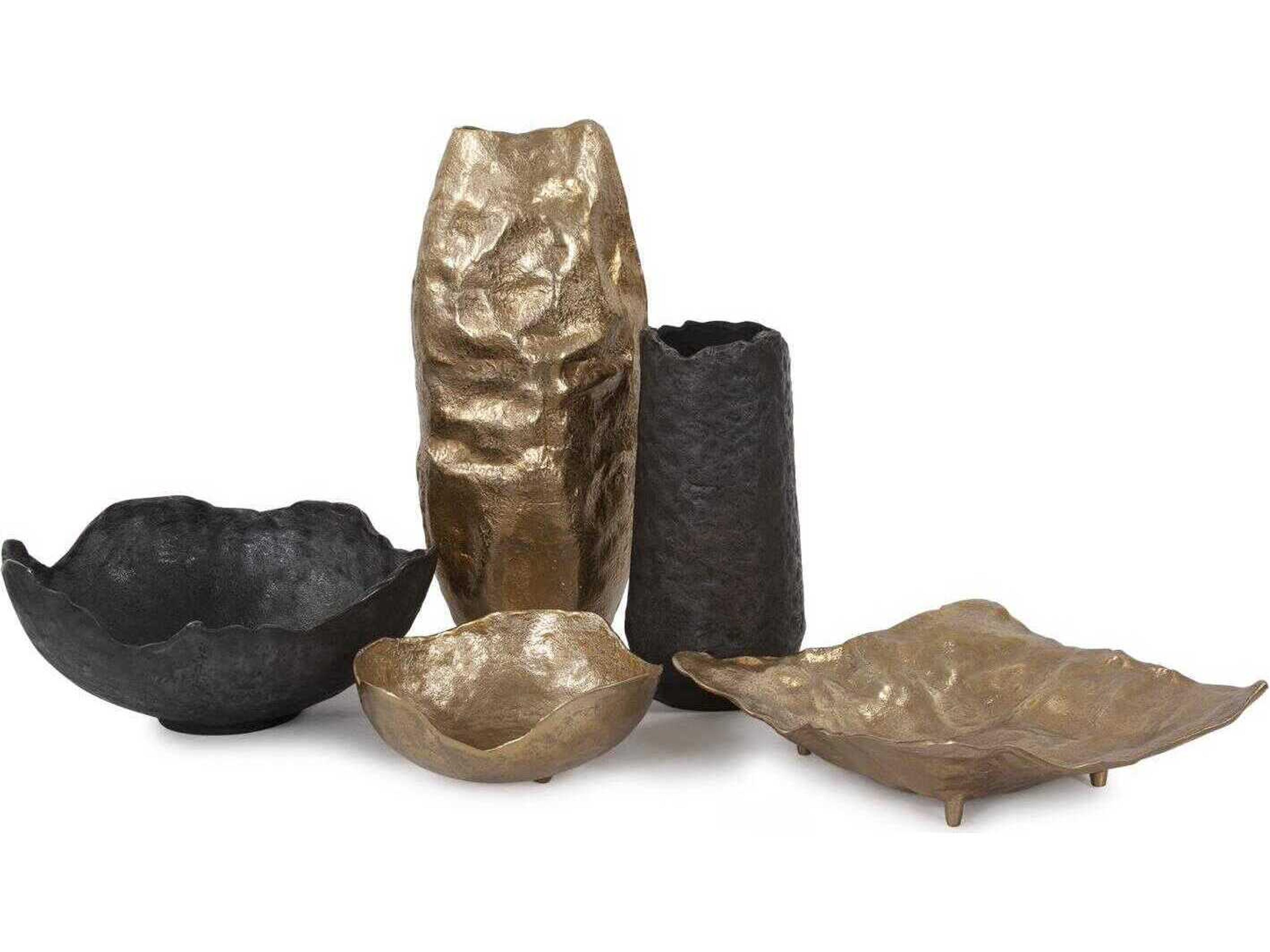 Howard Elliott Lustrous Gold Rough Uneven Square Dish