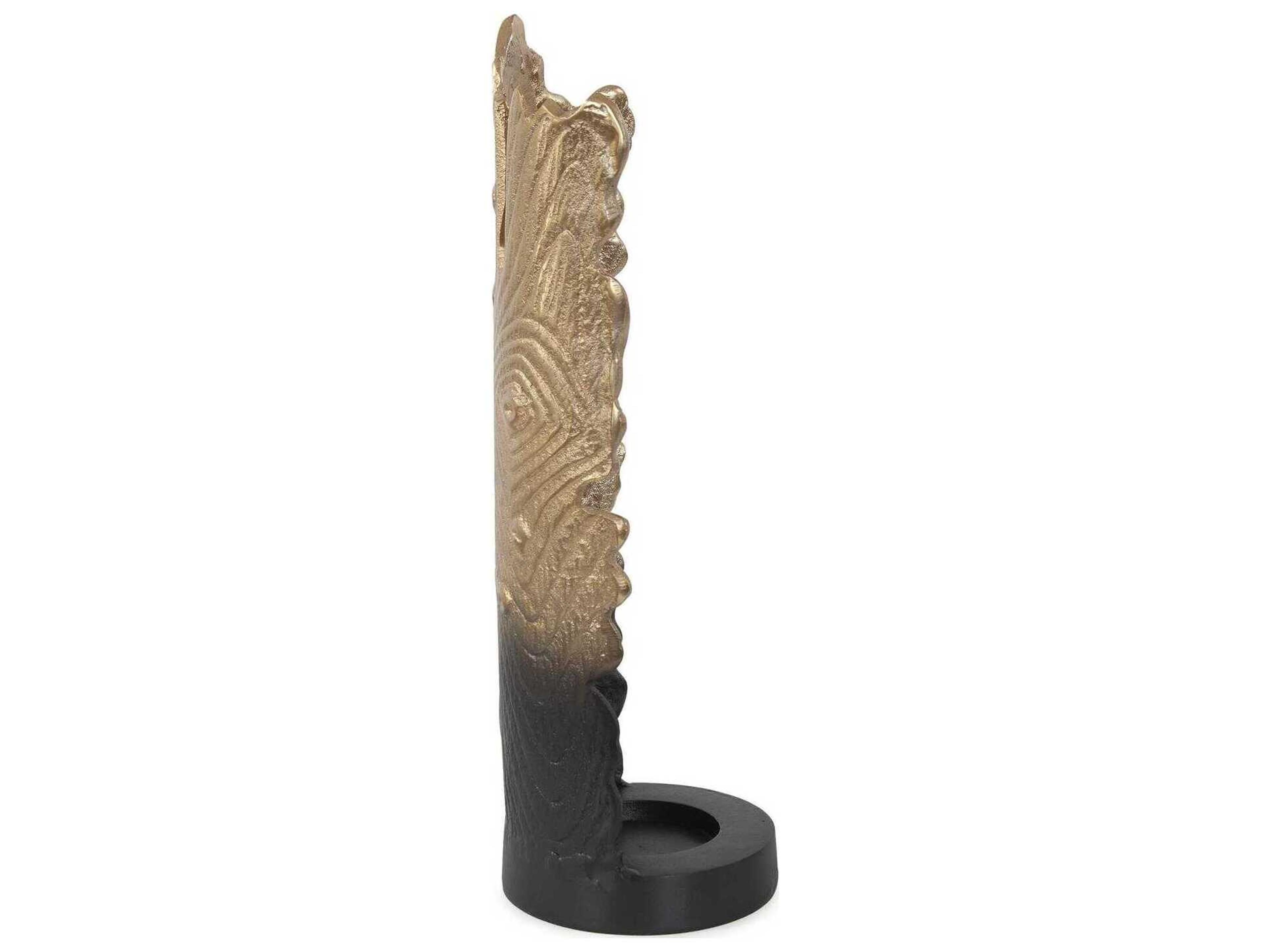 Howard Elliott Situ Faux Bois Burnished Bronze Candle Holder