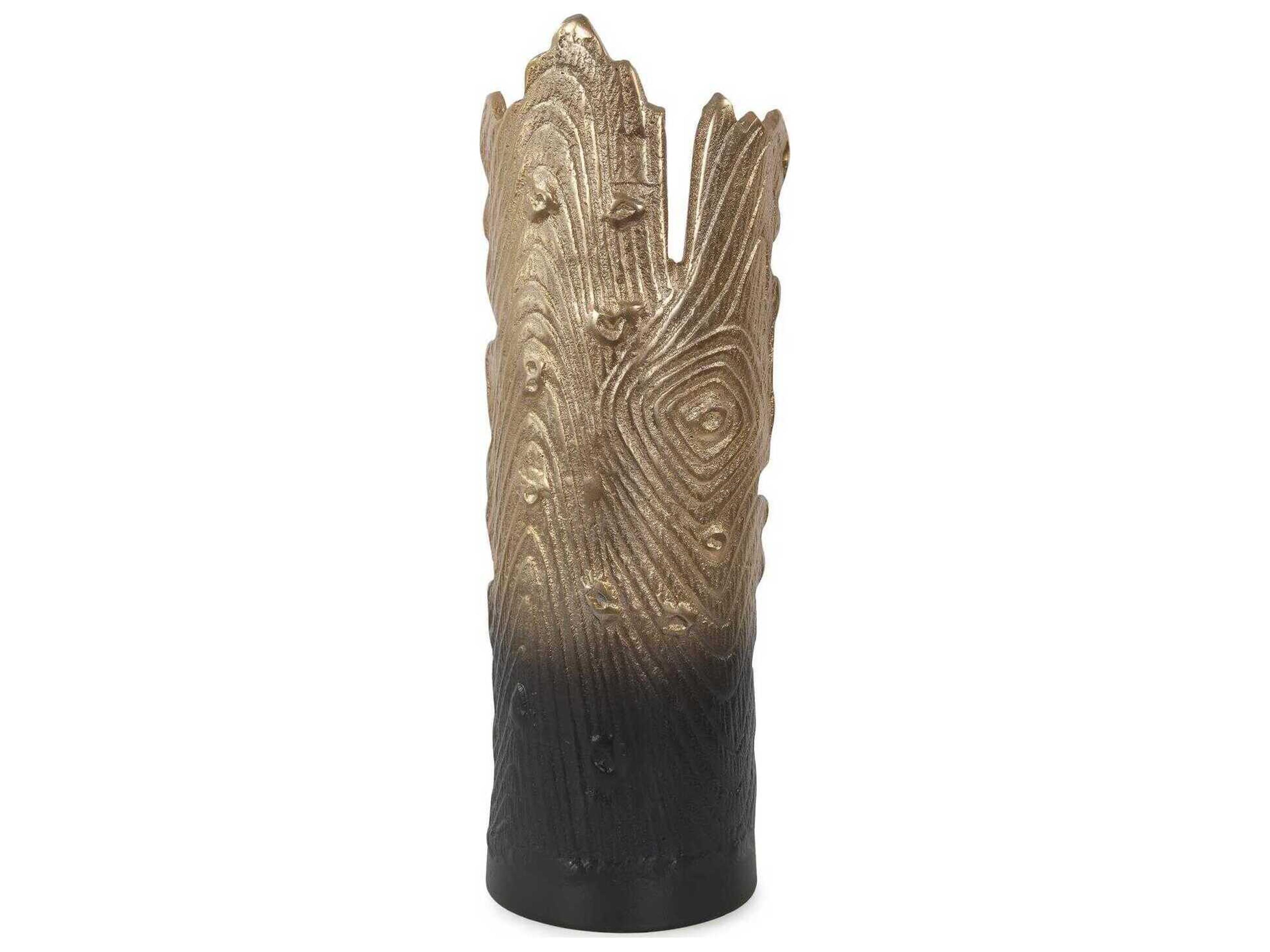 Howard Elliott Situ Faux Bois Burnished Bronze Candle Holder