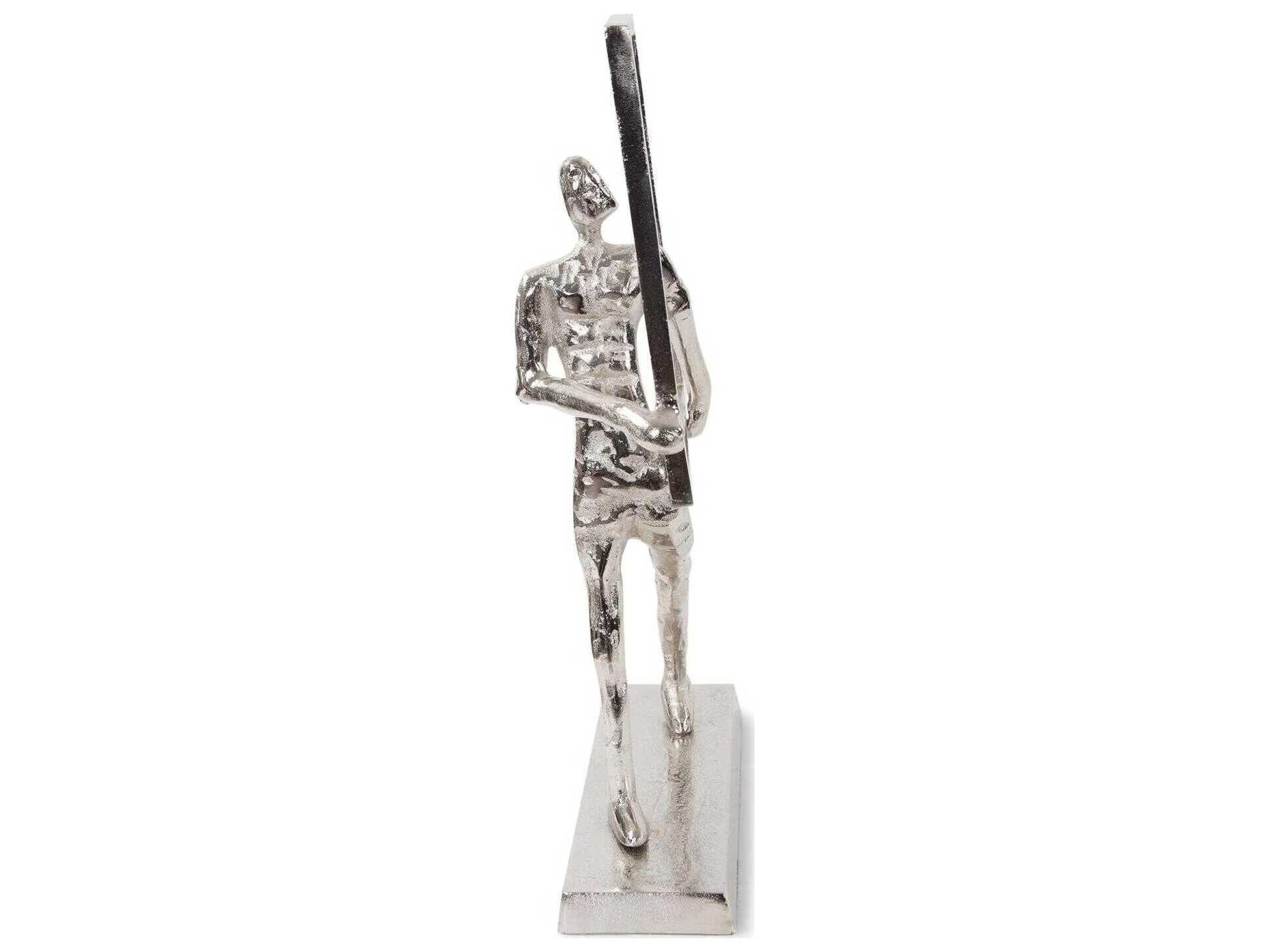 Howard Elliott Bright Silver Rough Nickle Man Sculpture