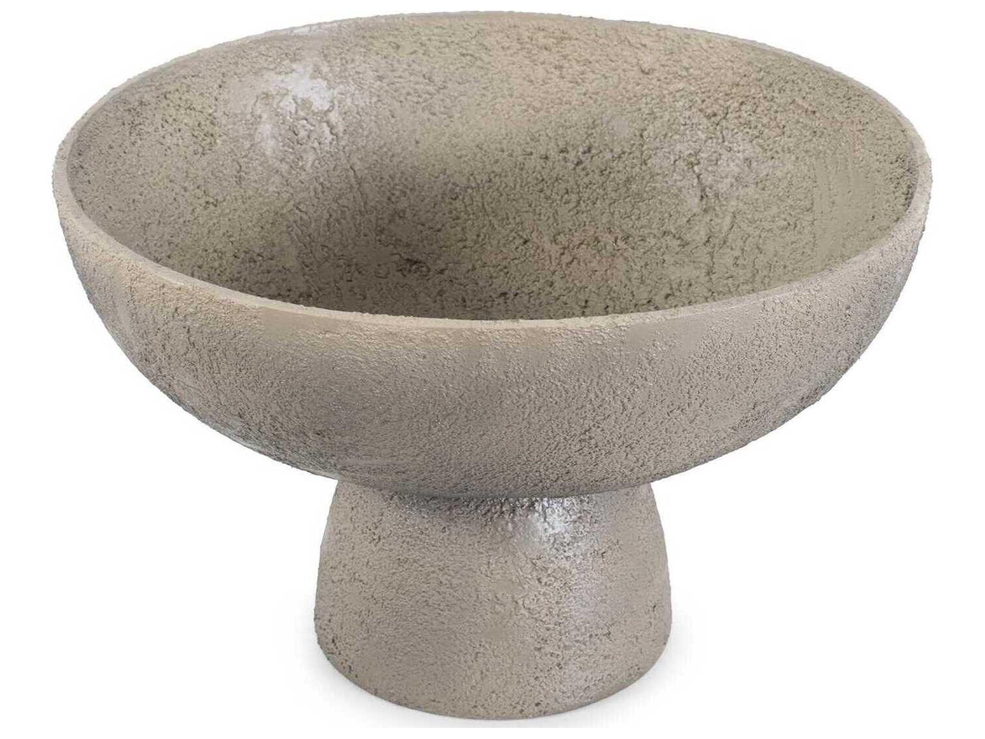 Howard Elliott Taupe Textured Blanton Round Decorative Bowl