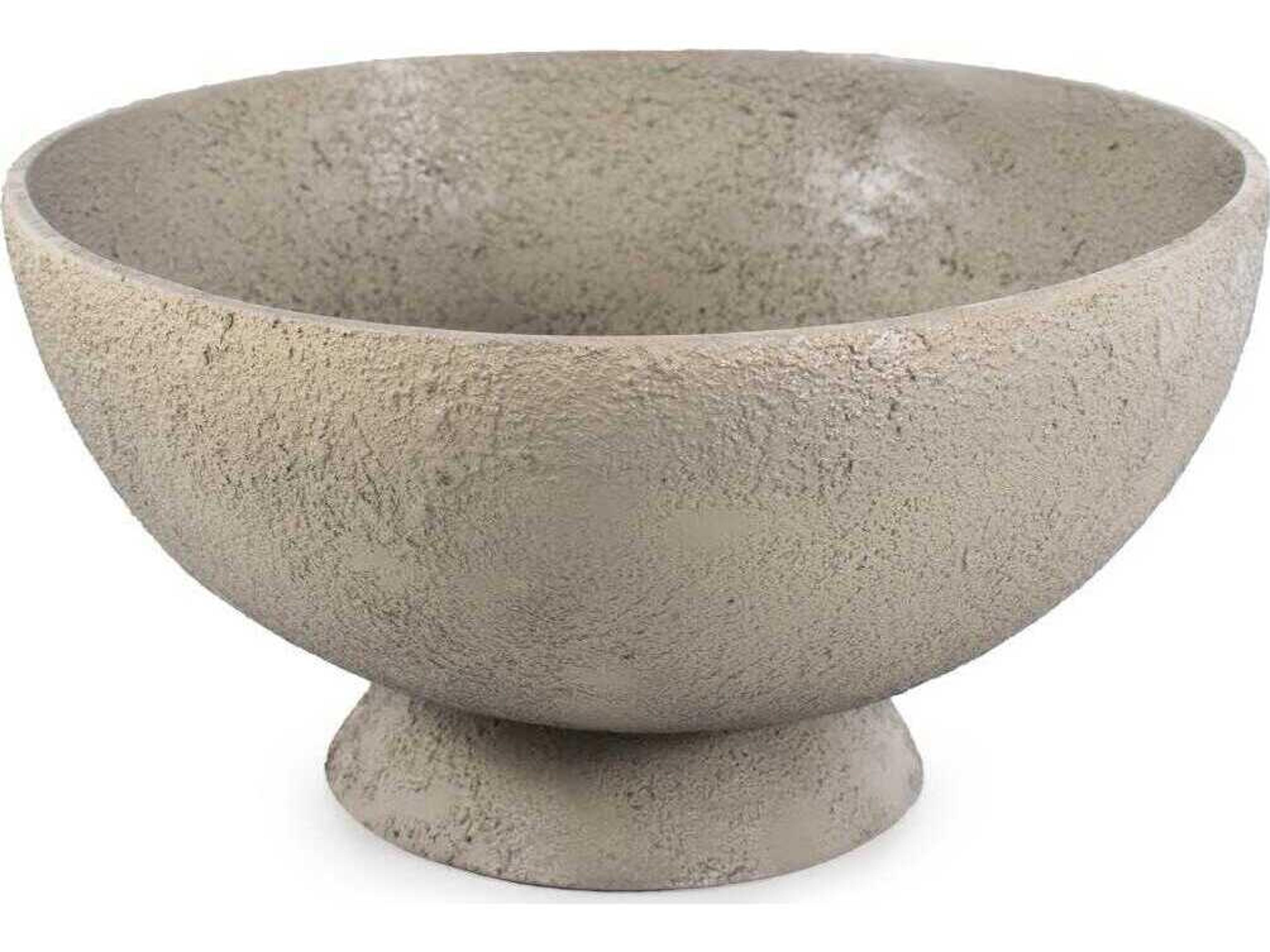 Howard Elliott Taupe Textured Blanton Oval Decorative Bowl