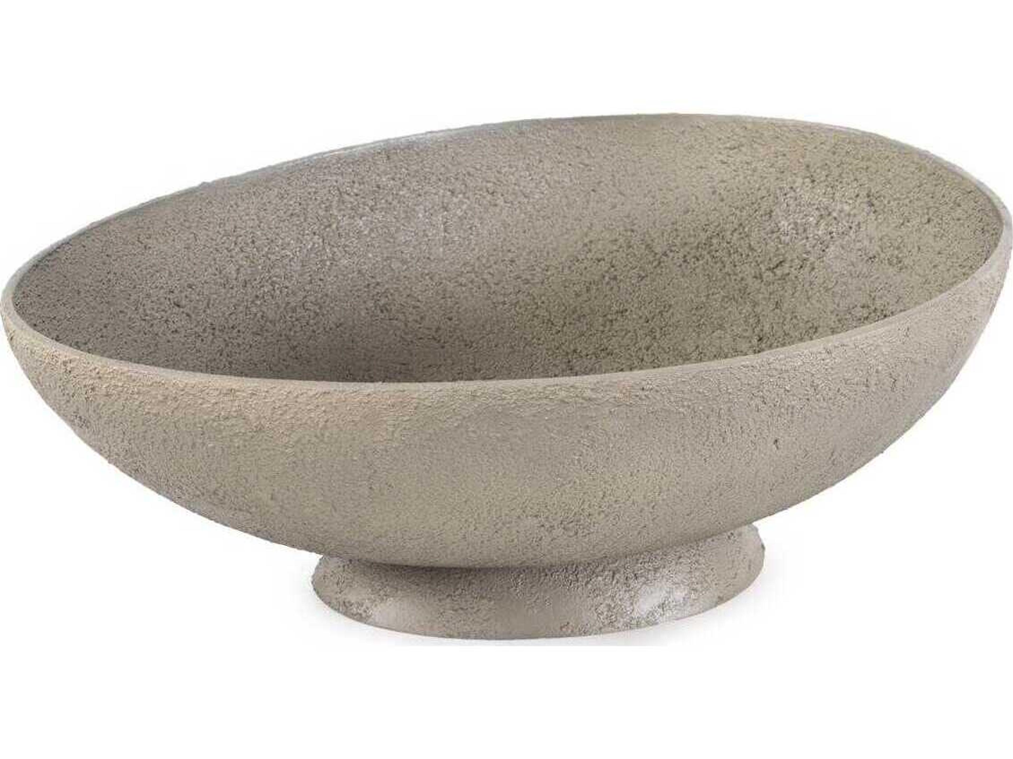 Howard Elliott Taupe Textured Blanton Oval Decorative Bowl