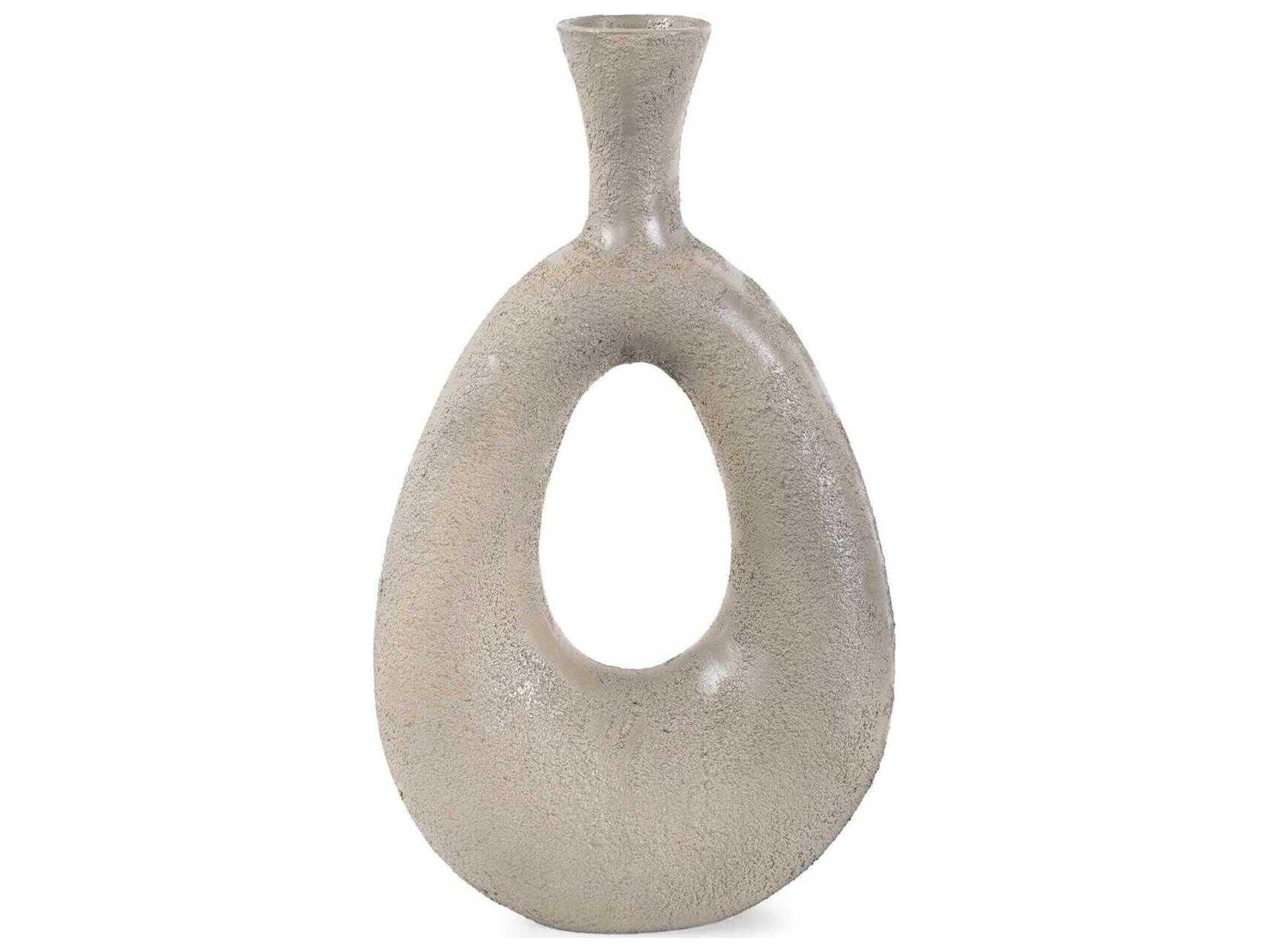 Howard Elliott Textured Taupe Flared Vase