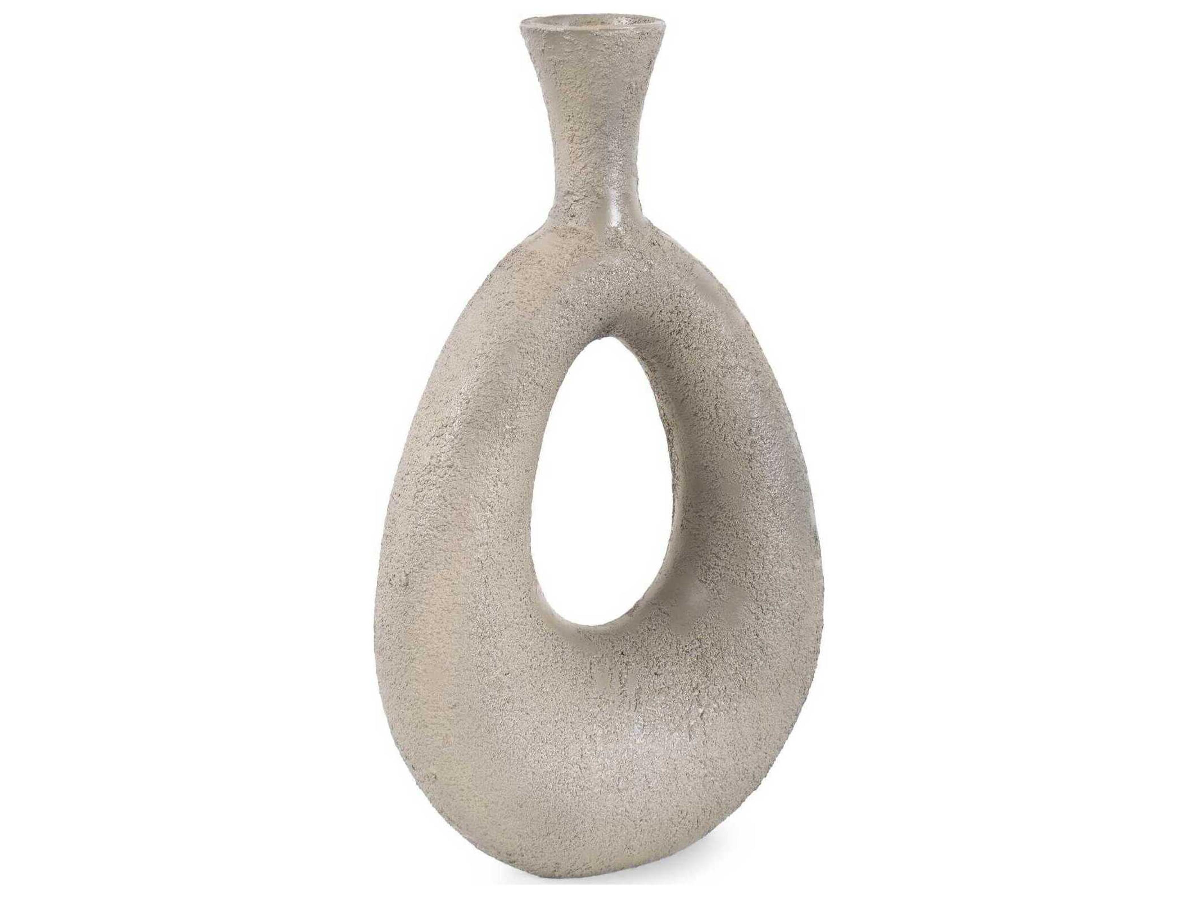 Howard Elliott Textured Taupe Flared Vase