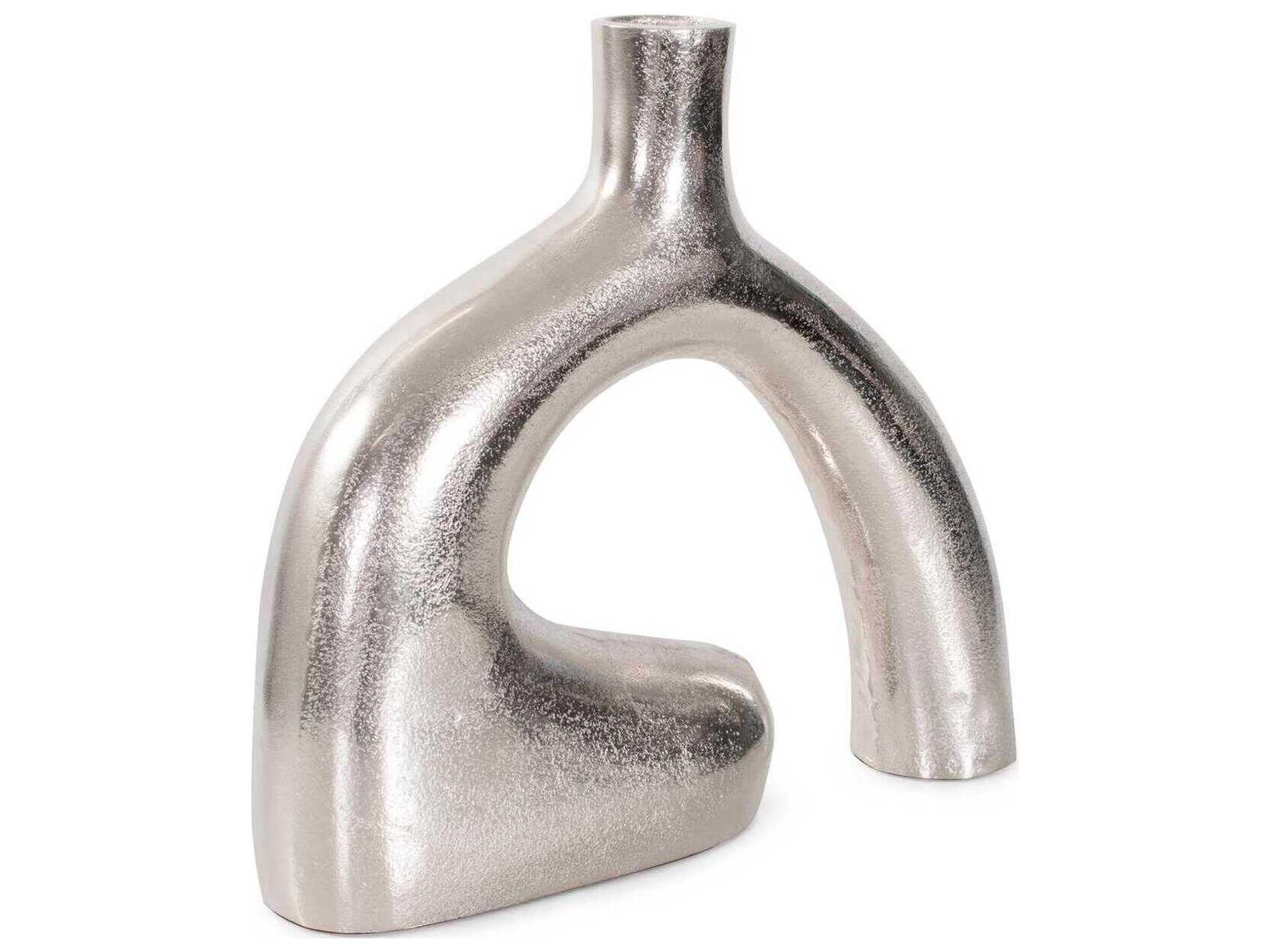 Brushed Silver Shirin Reverse Vase
