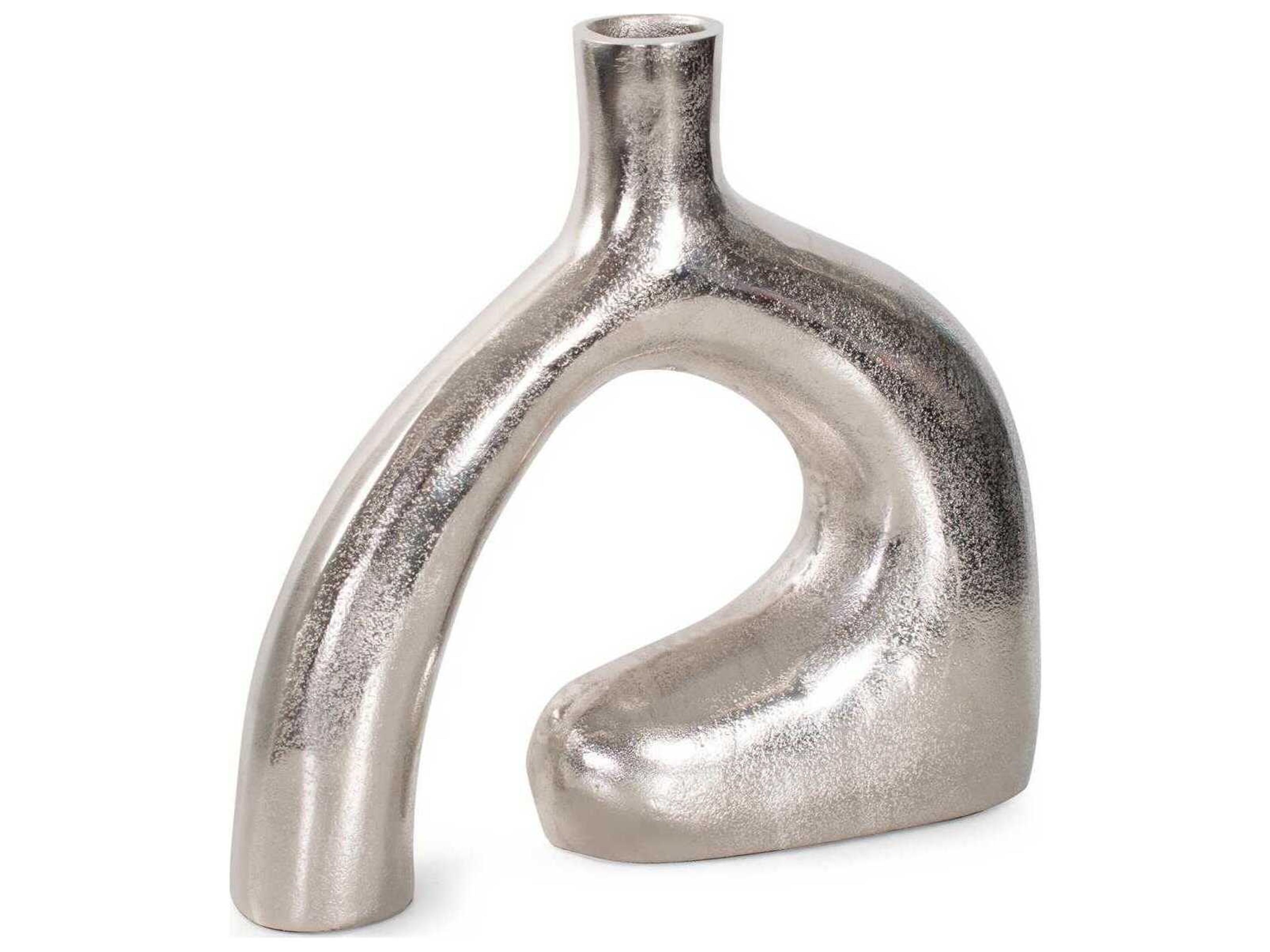Howard Elliott Brushed Silver Shirin Reverse Vase