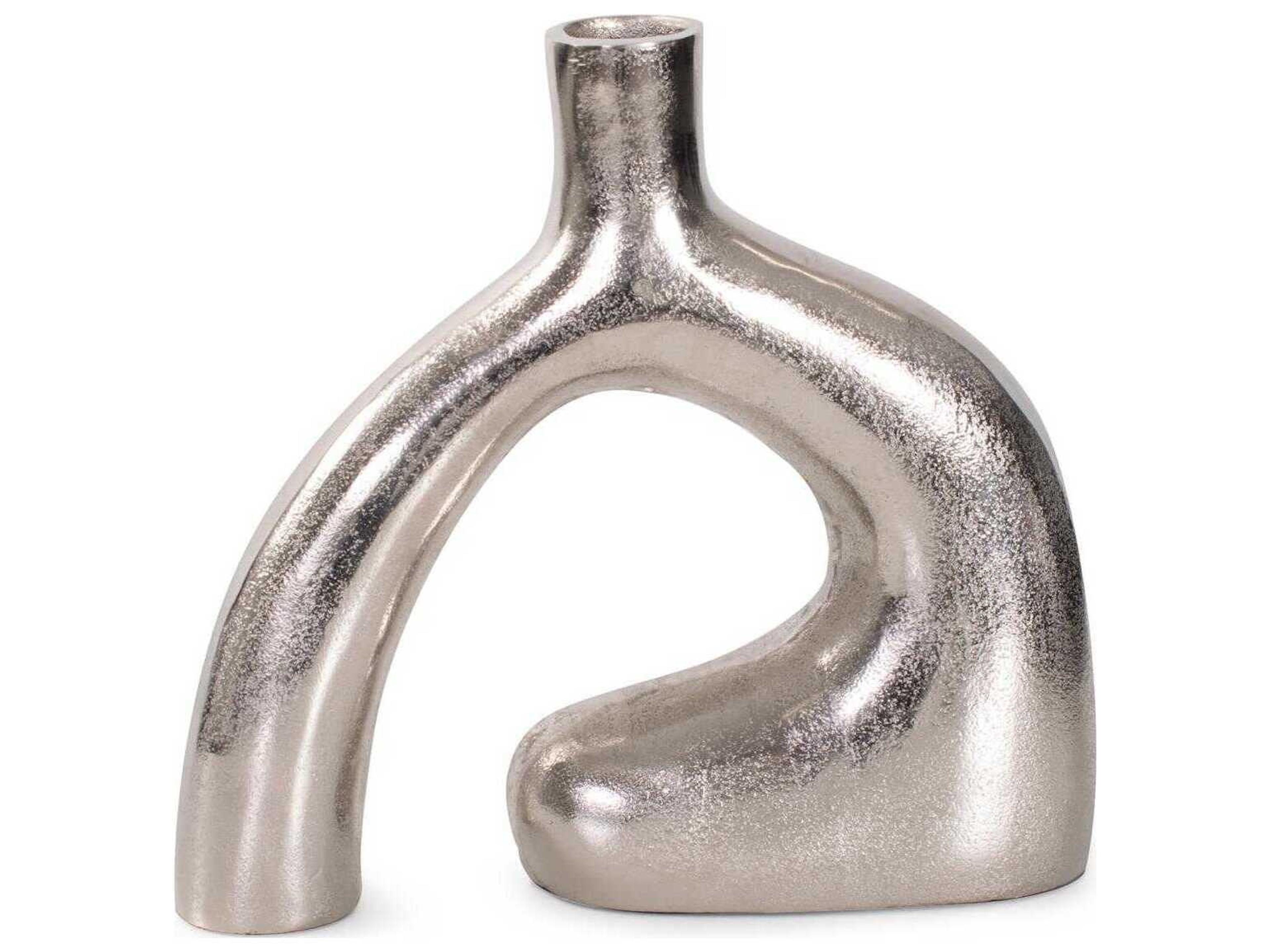 Howard Elliott Brushed Silver Shirin Reverse Vase
