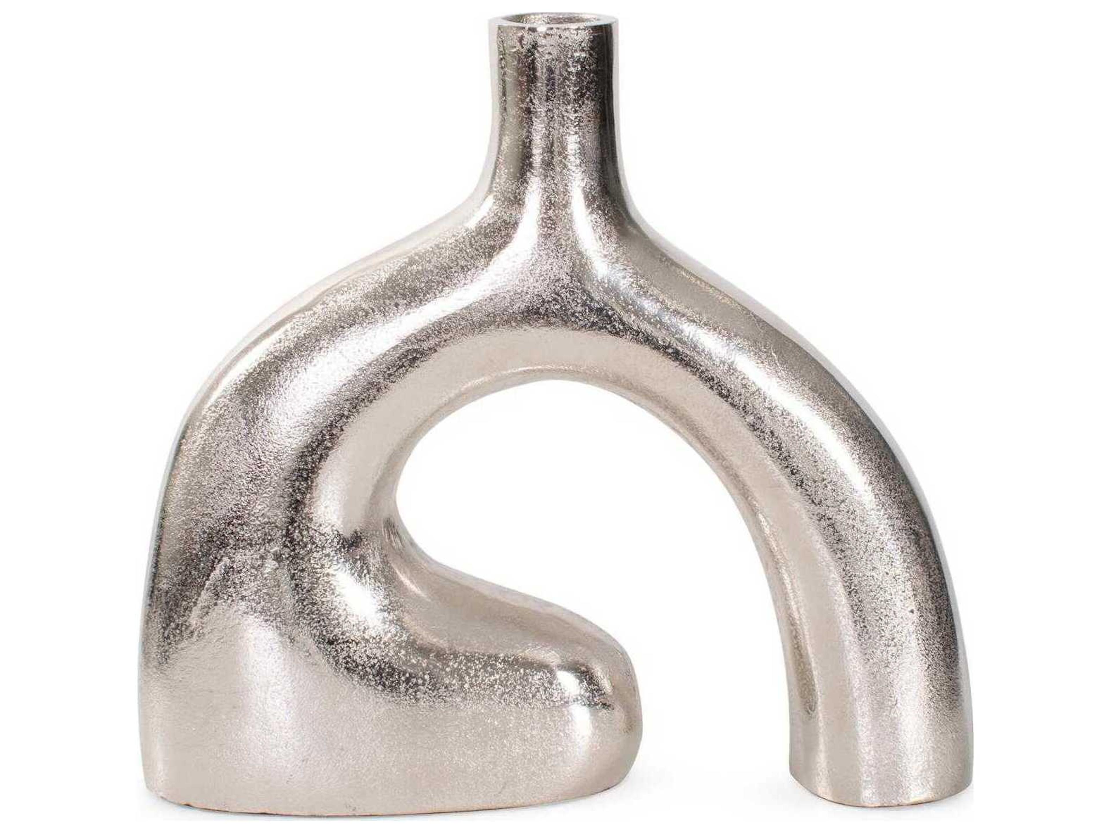 Howard Elliott Brushed Silver Shirin Reverse Vase