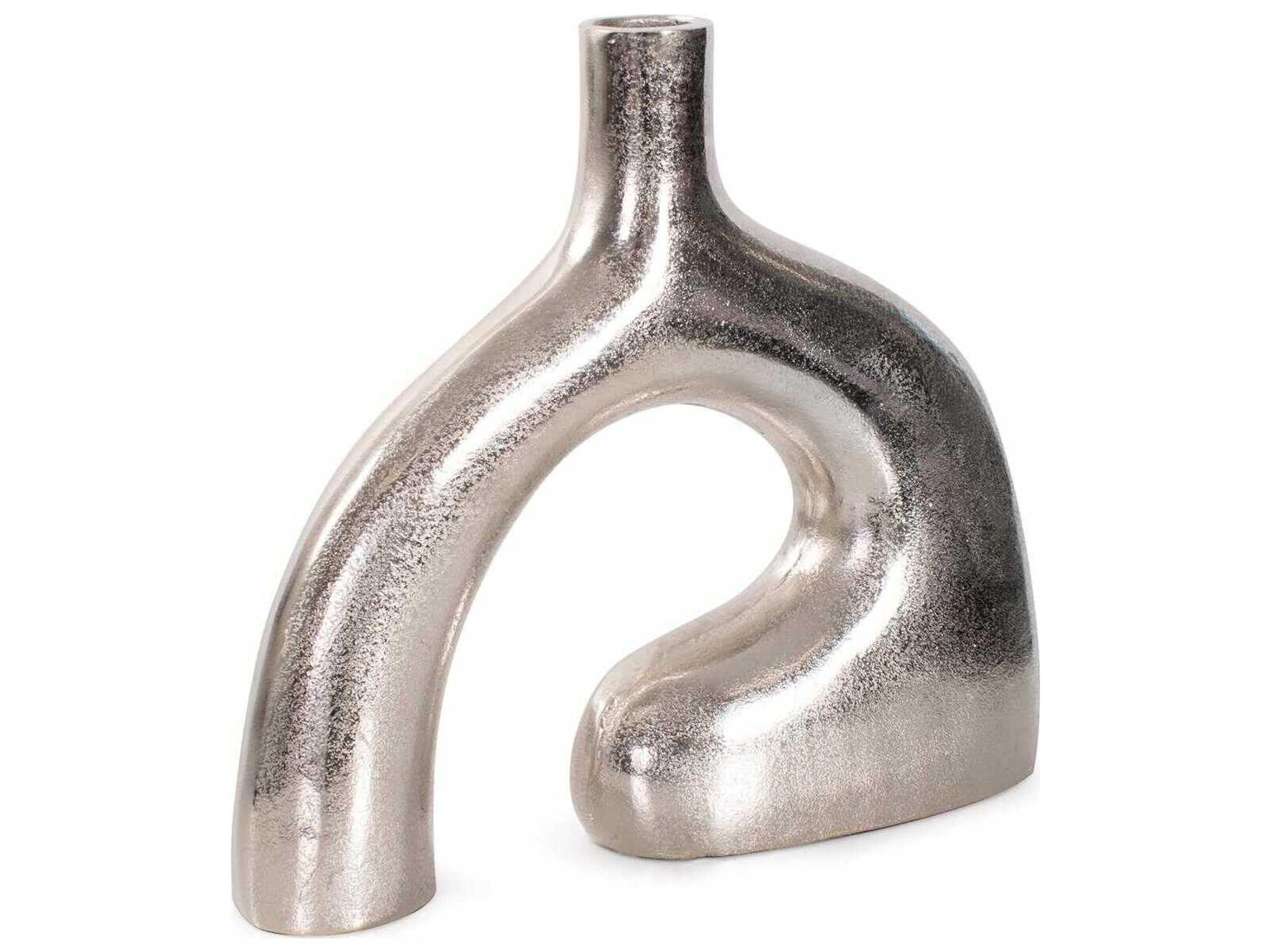 Howard Elliott Brushed Silver Shirin Reverse Vase