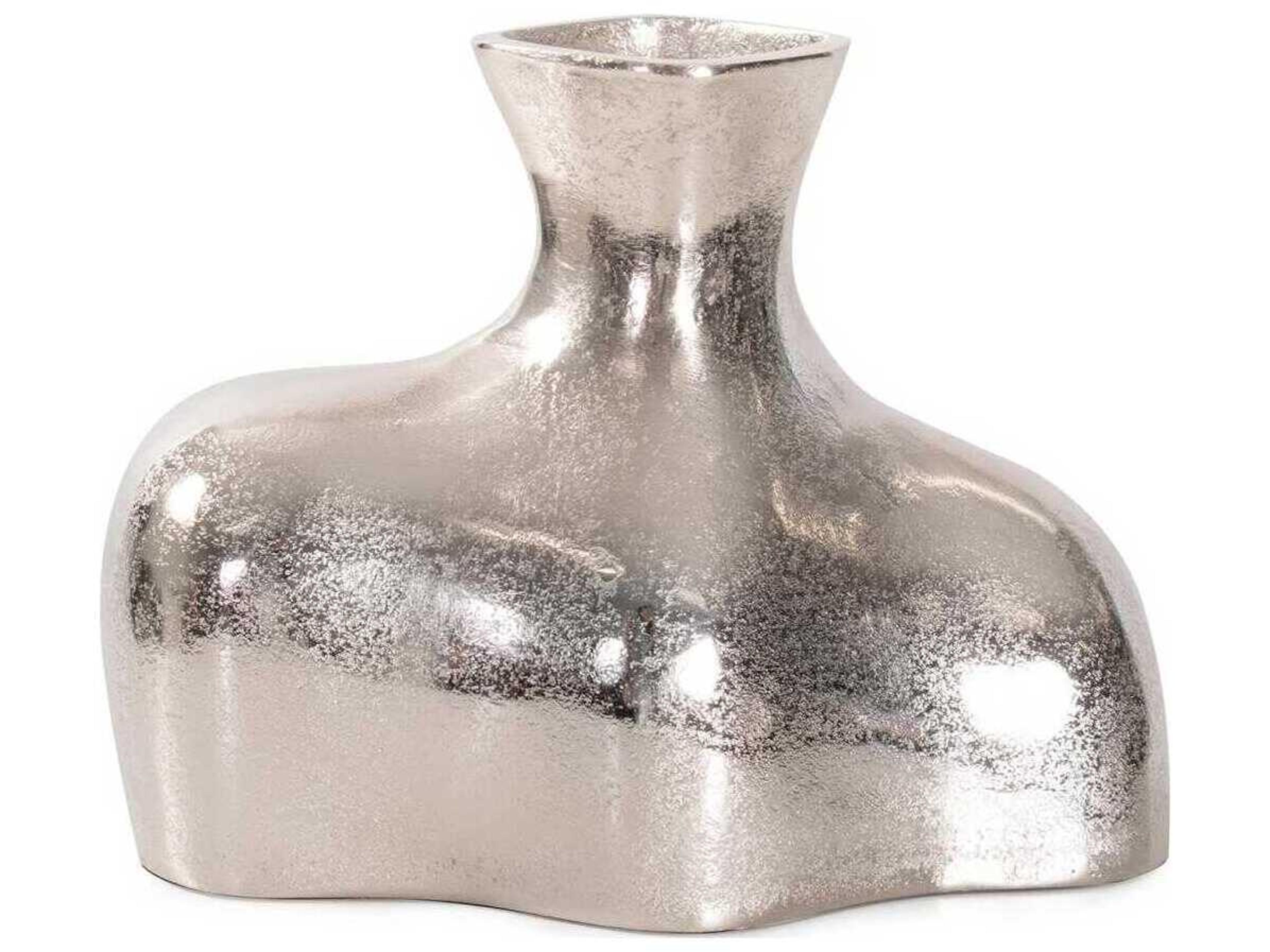 Howard Elliott Brushed Silver Eisen Asymmetrical Vase