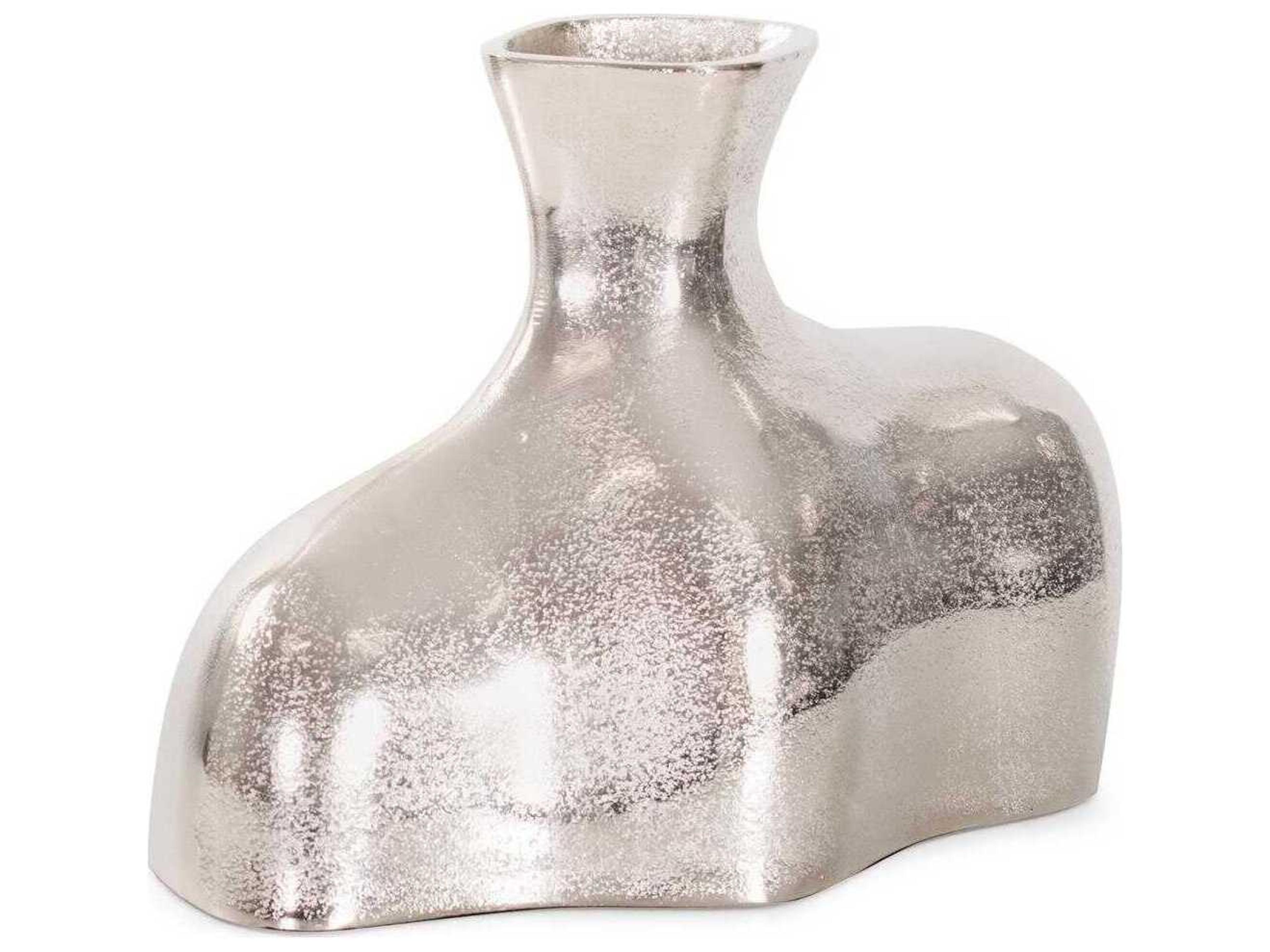 Howard Elliott Brushed Silver Eisen Asymmetrical Vase