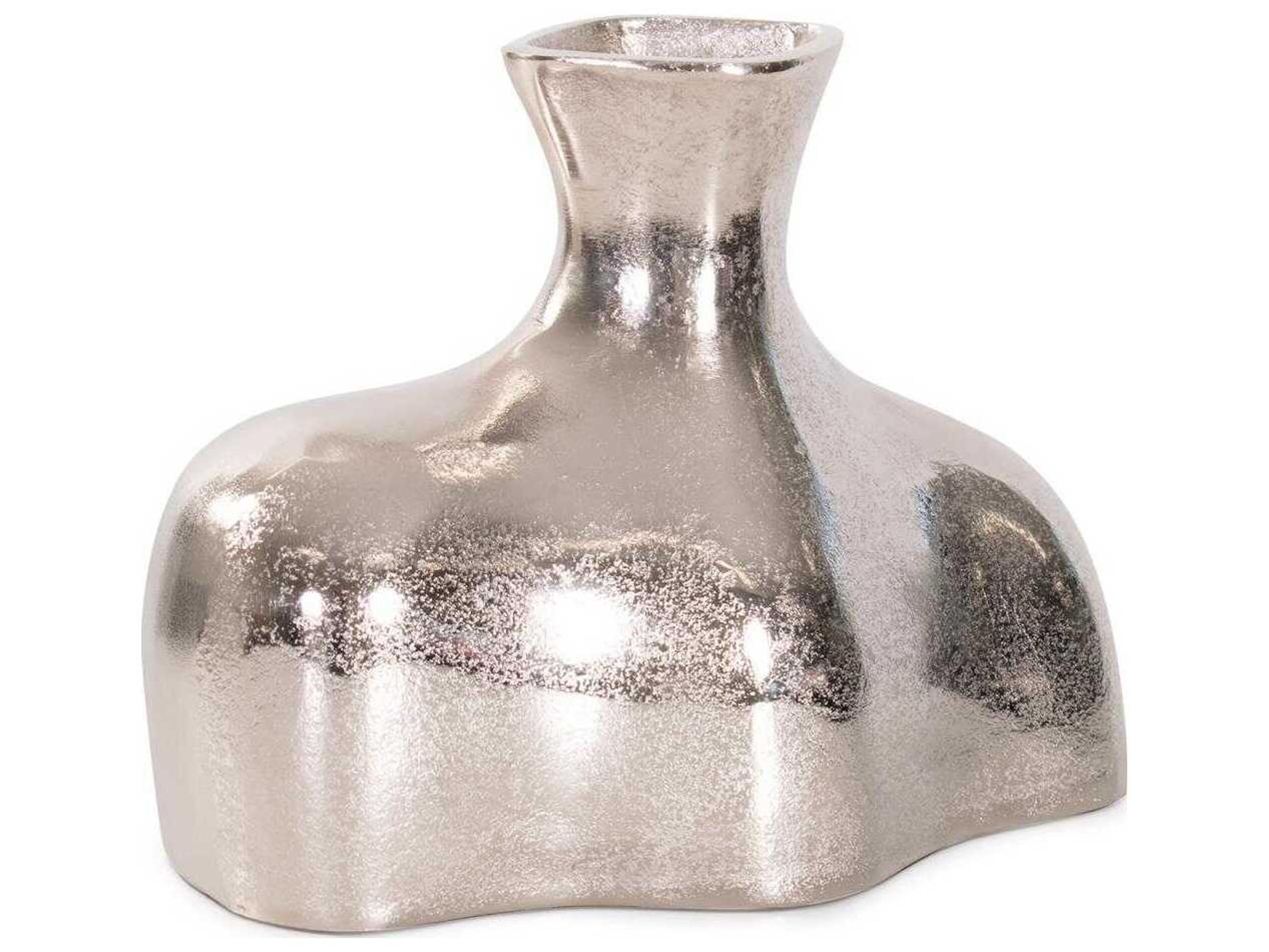 Howard Elliott Brushed Silver Eisen Asymmetrical Vase