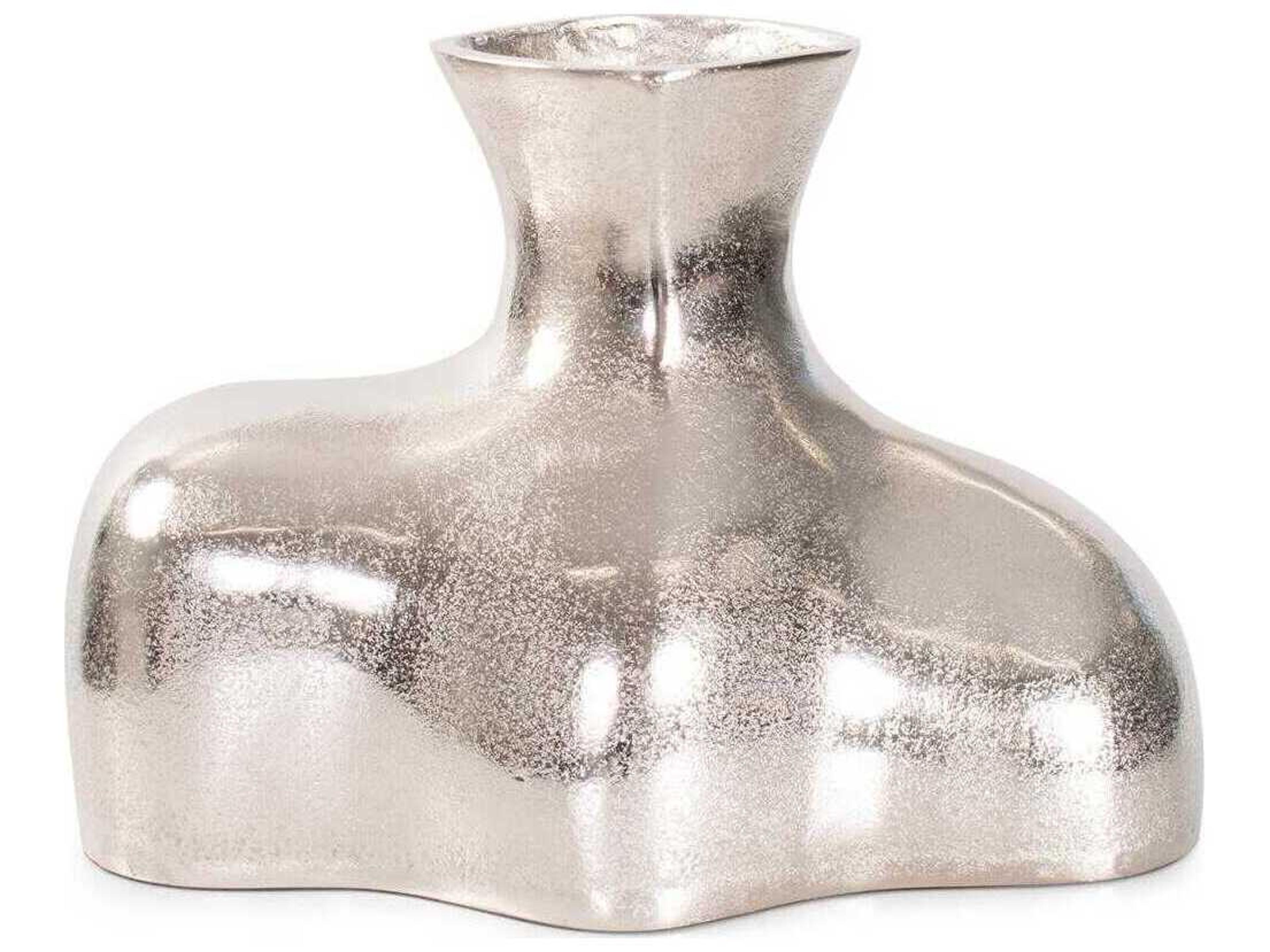 Howard Elliott Brushed Silver Eisen Asymmetrical Vase