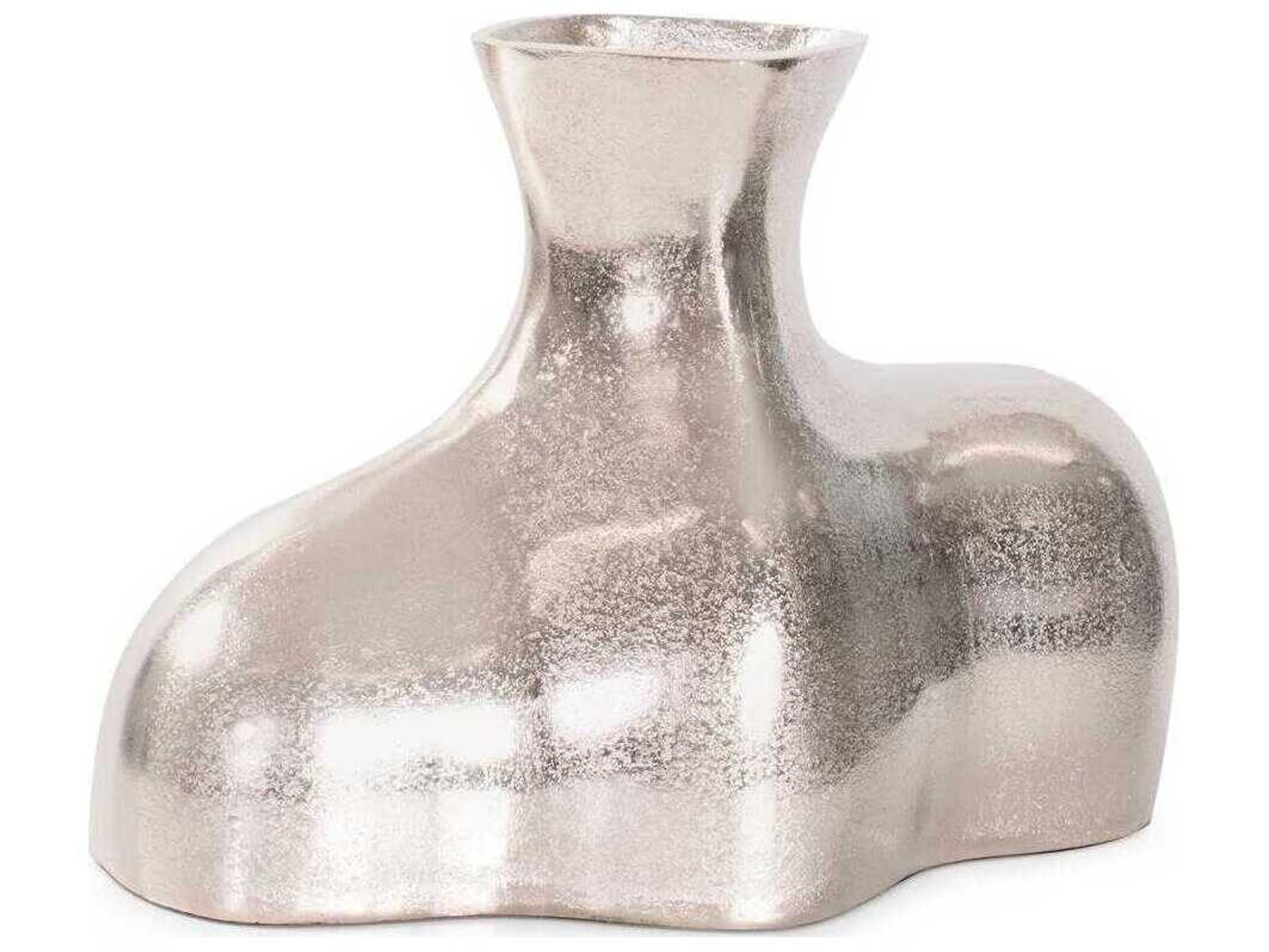 Howard Elliott Brushed Silver Eisen Asymmetrical Vase