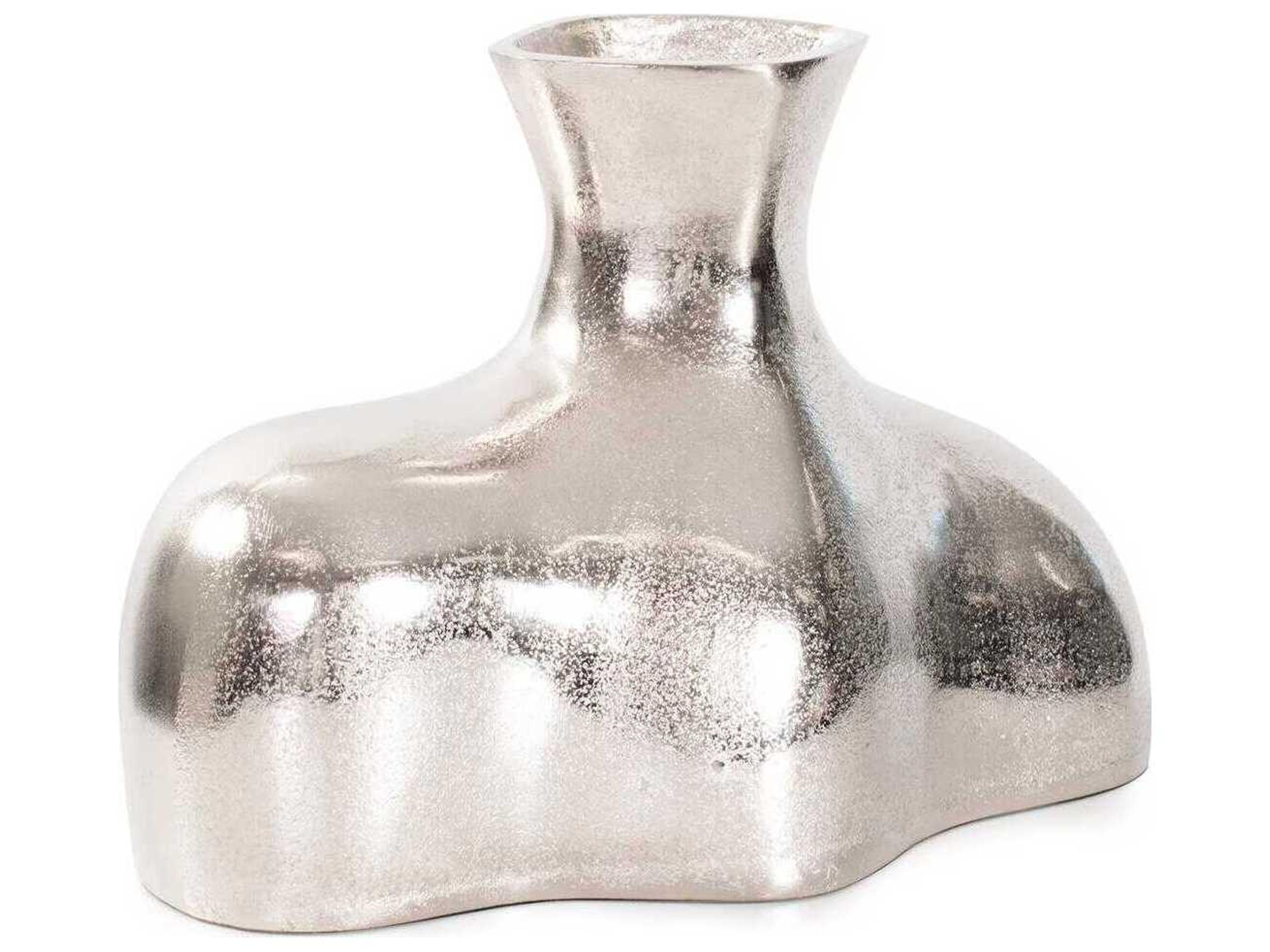 Howard Elliott Brushed Silver Eisen Asymmetrical Vase