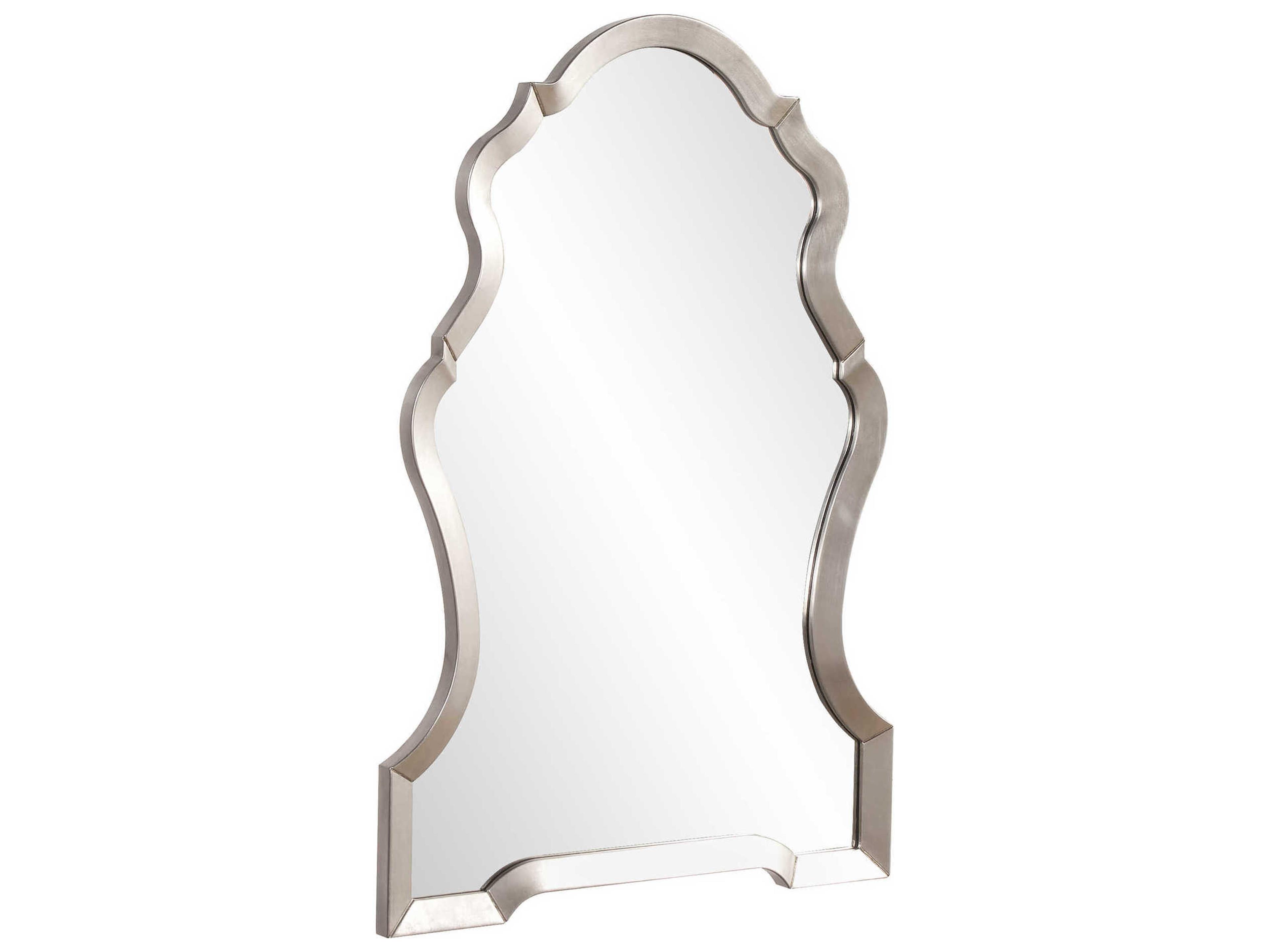 Howard Elliott Nadia Bright Silver Leaf Wall Mirror