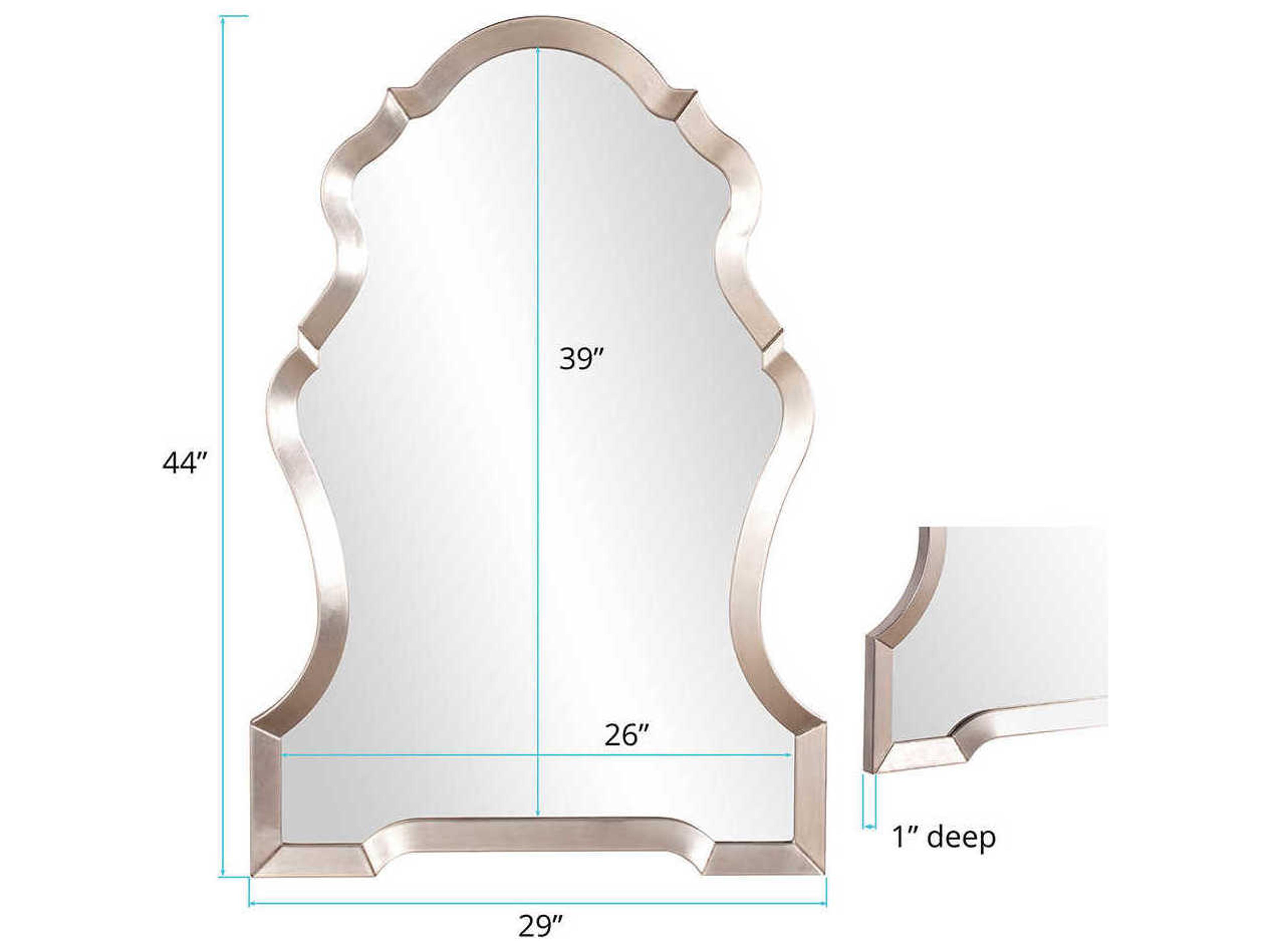 Howard Elliott Nadia Bright Silver Leaf Wall Mirror