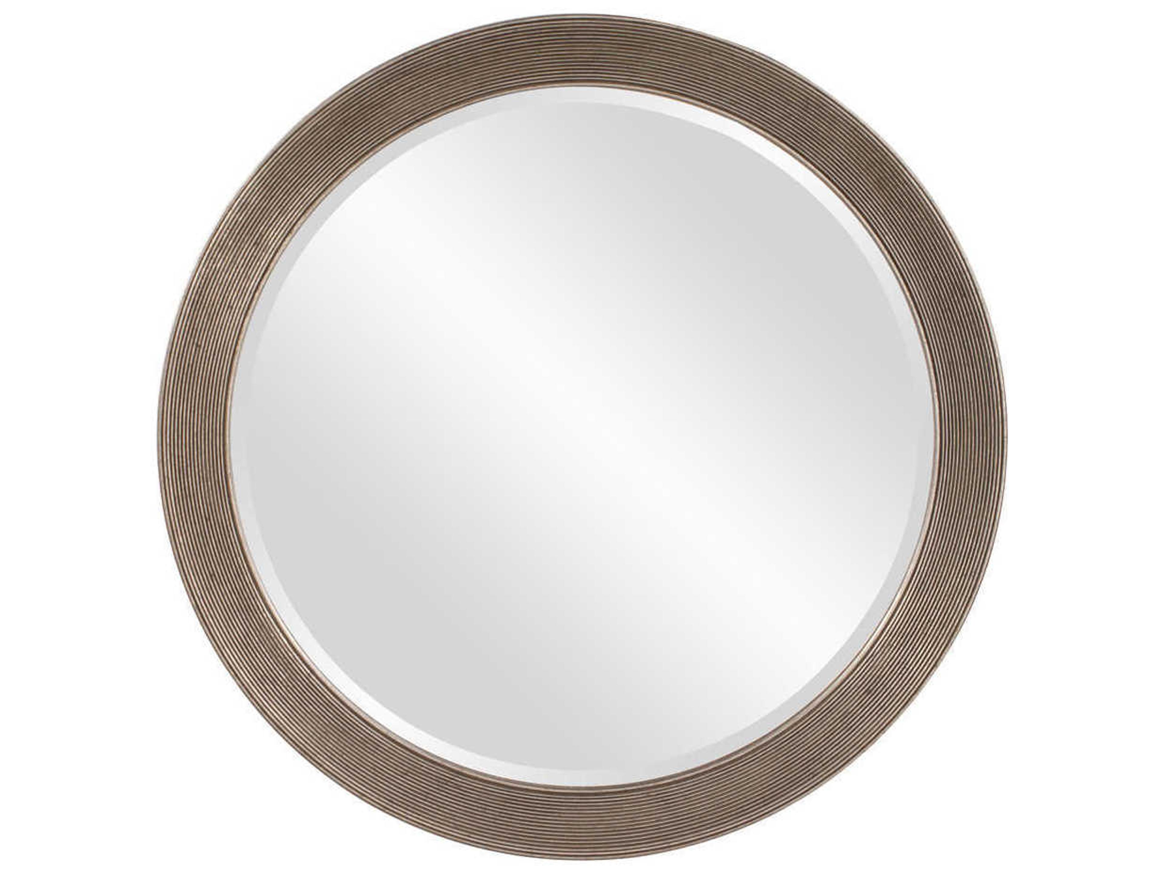 Howard Elliott Virginia Antique Silver Leaf Round Wall Mirror