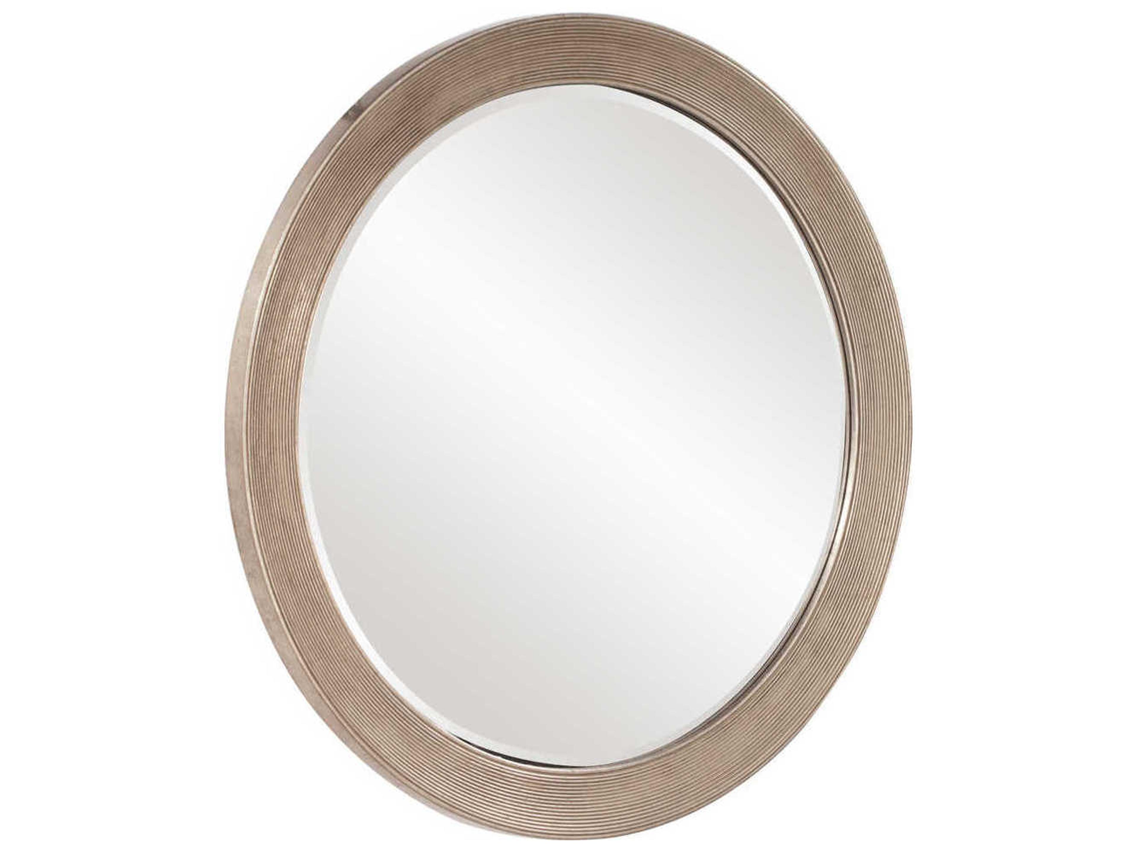 Howard Elliott Virginia Antique Silver Leaf Round Wall Mirror