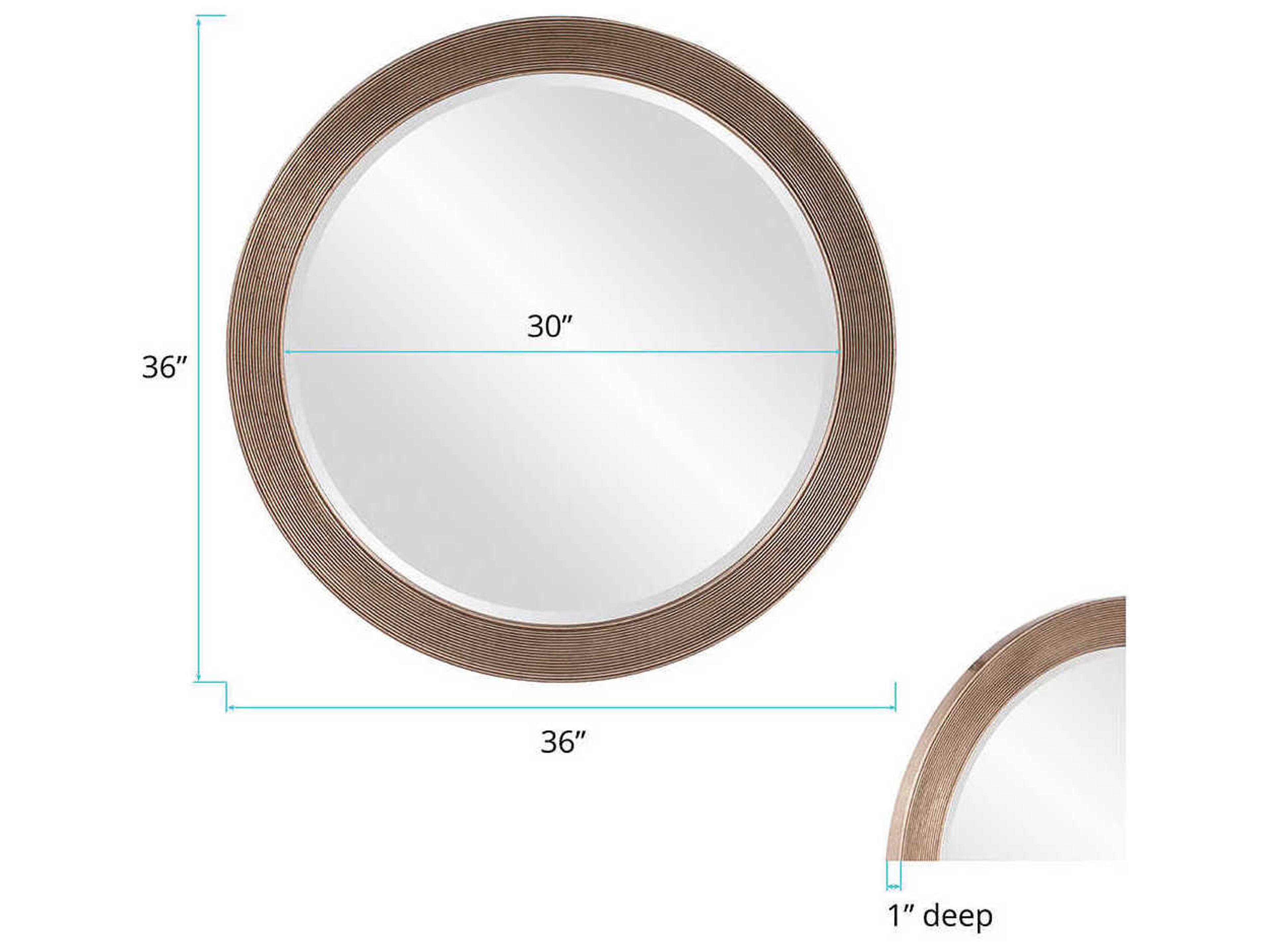 Howard Elliott Virginia Antique Silver Leaf Round Wall Mirror